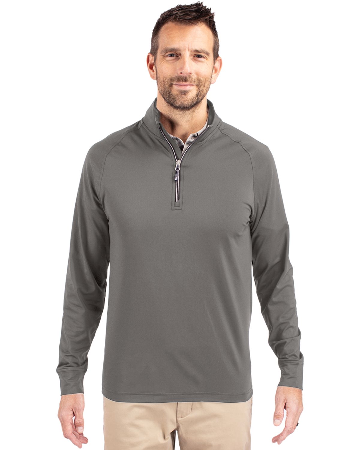 Cutter & Buck Adapt Recycled Soft Knit Stretch  Mens Quarter Zip Pullover - MCK01143