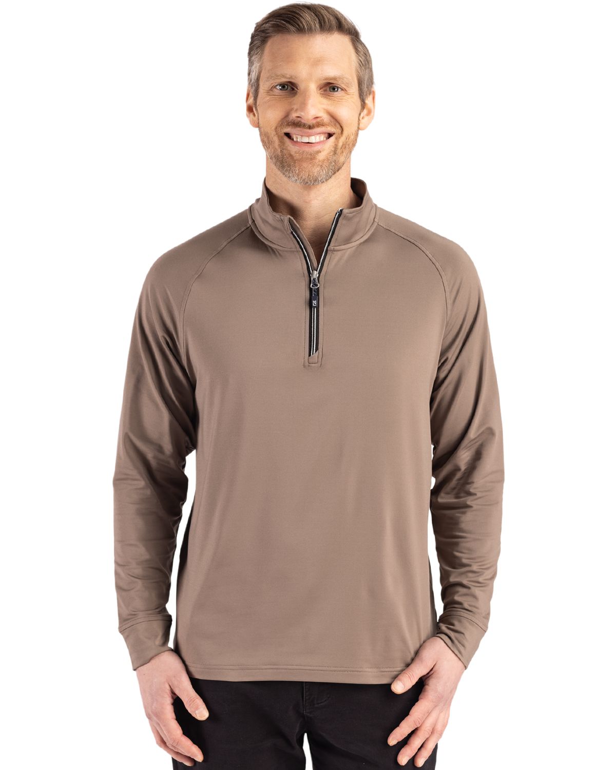 Cutter & Buck Adapt Recycled Soft Knit Stretch  Mens Quarter Zip Pullover - MCK01143