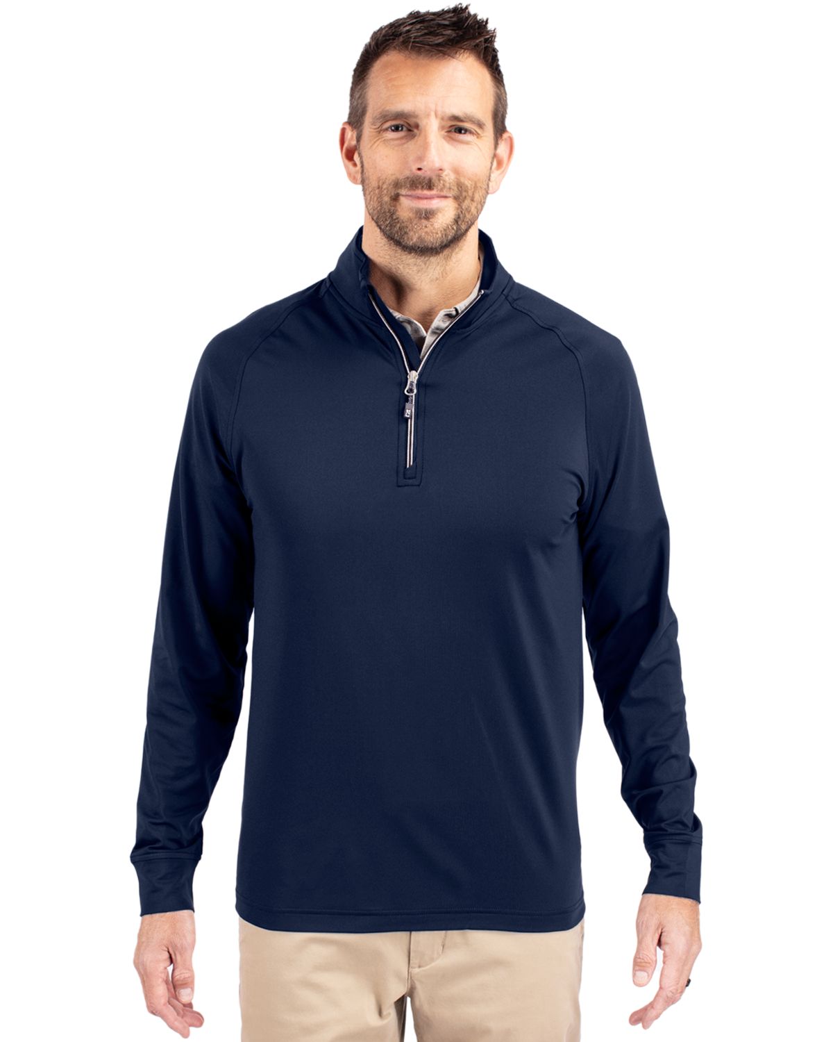 Cutter & Buck Adapt Recycled Soft Knit Stretch  Mens Quarter Zip Pullover - MCK01143