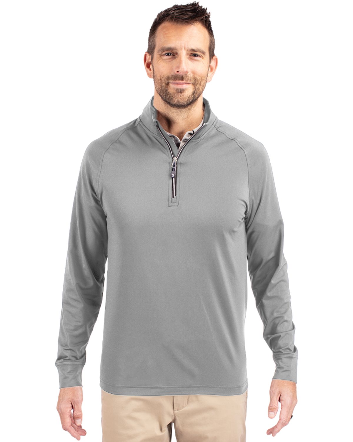 Cutter & Buck Adapt Recycled Soft Knit Stretch  Mens Quarter Zip Pullover - MCK01143