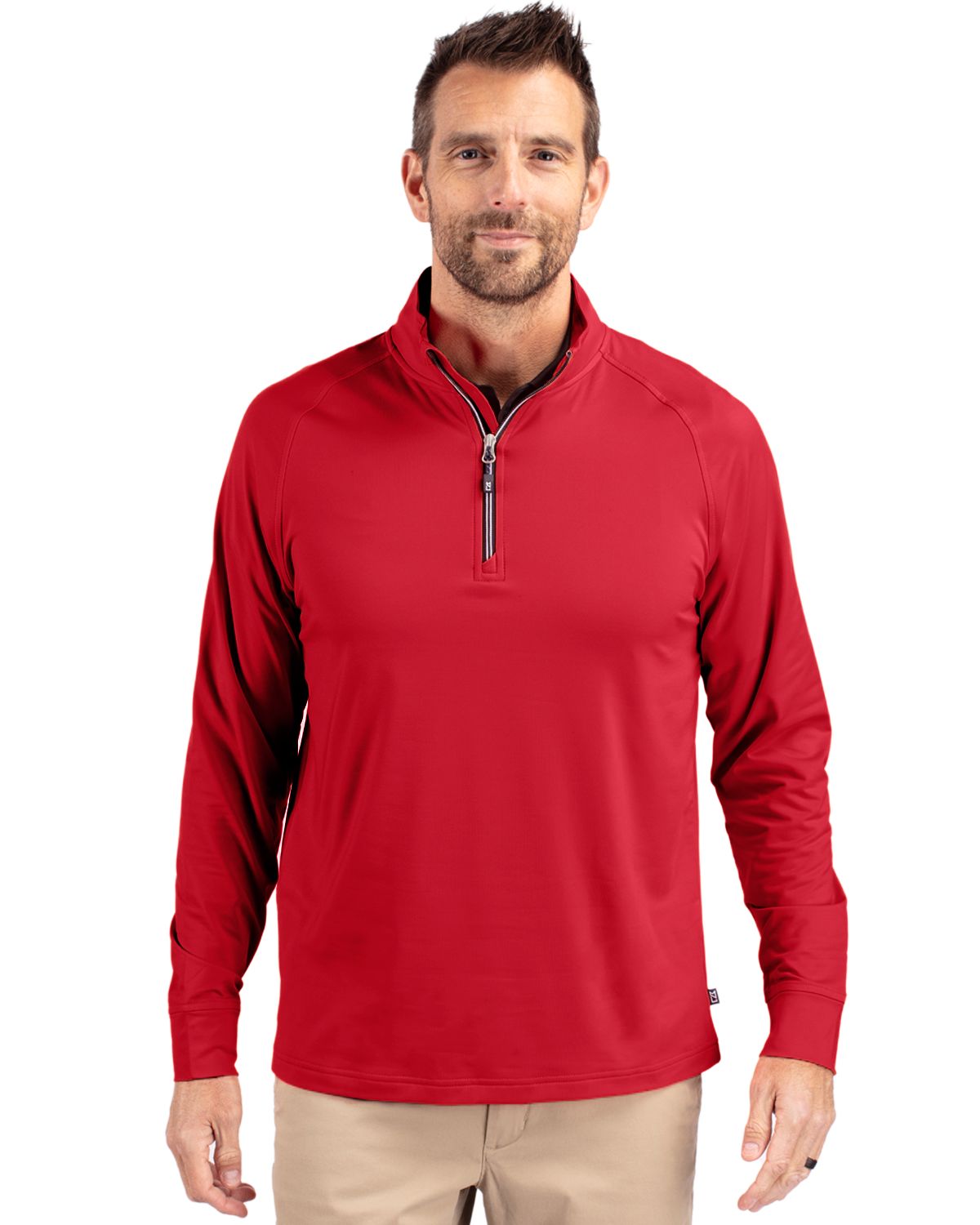 Cutter & Buck Adapt Recycled Soft Knit Stretch  Mens Quarter Zip Pullover - MCK01143