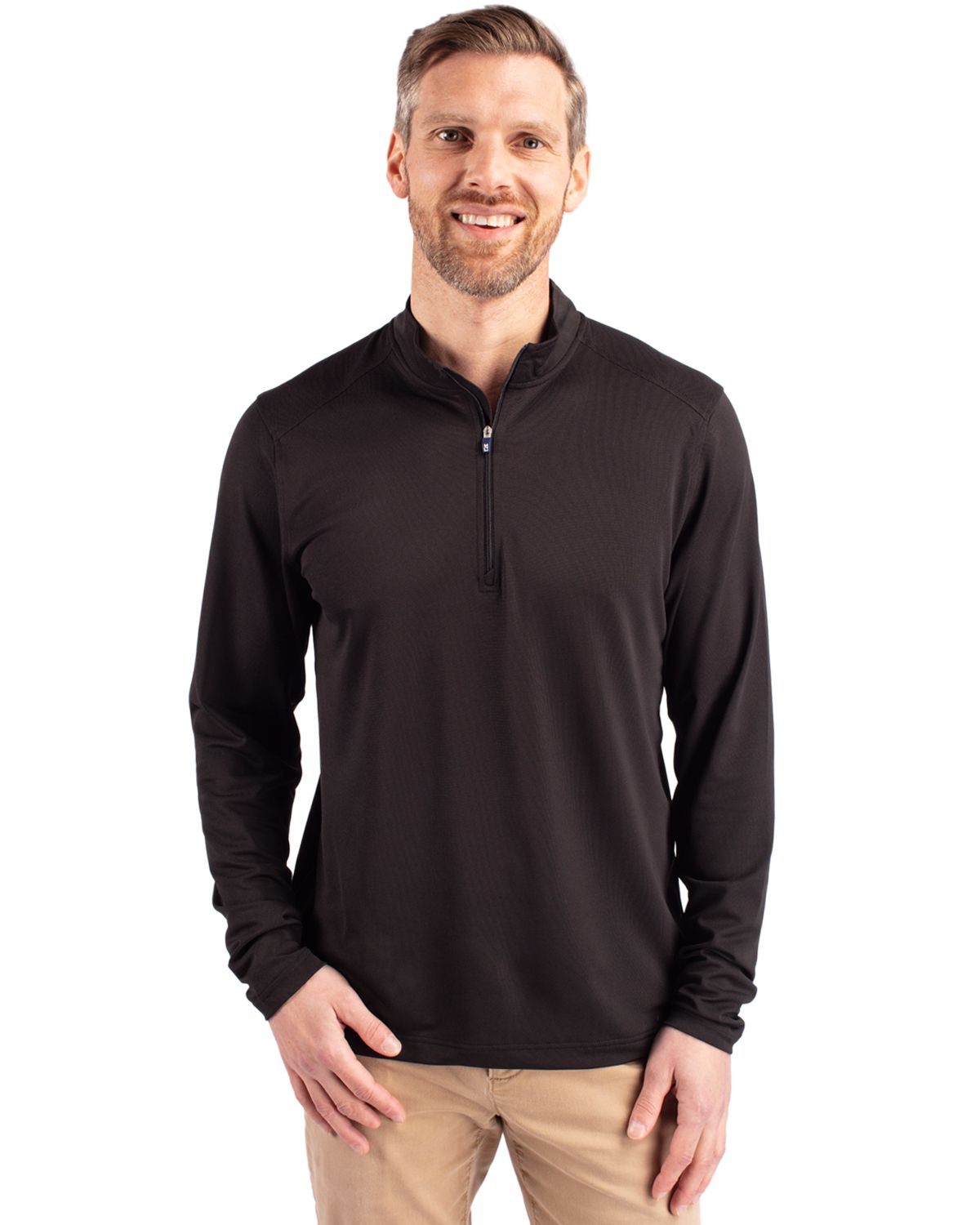 Cutter & Buck Virtue Recycled Featherlight Pique Mens Quarter Zip Pullover - MCK01187