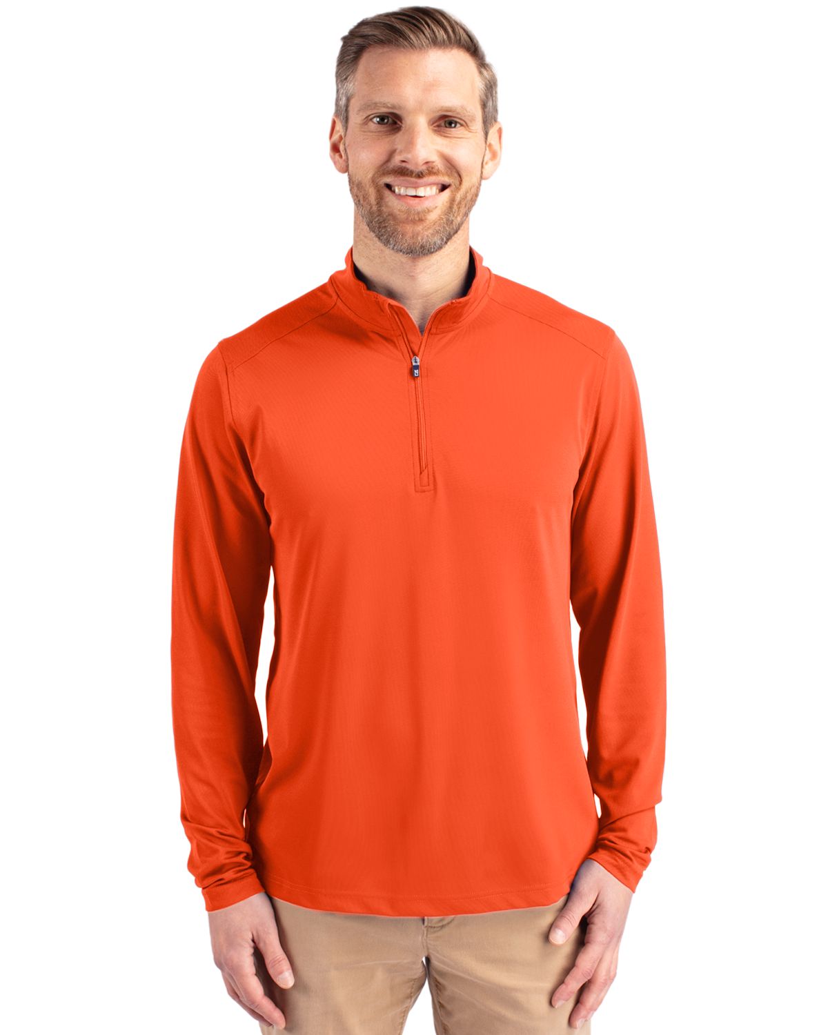 Cutter & Buck Virtue Recycled Featherlight Pique Mens Quarter Zip Pullover - MCK01187