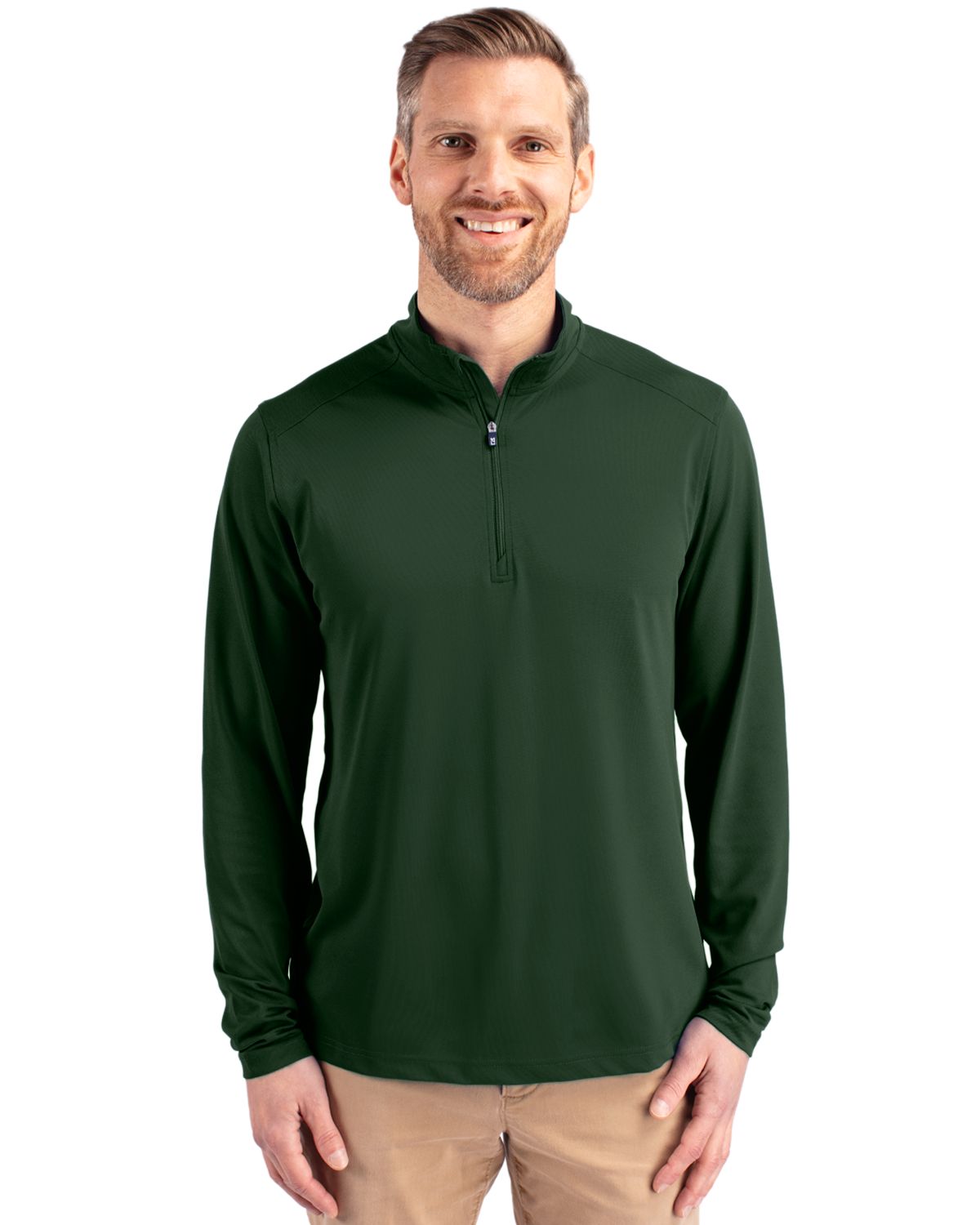 Cutter & Buck Virtue Recycled Featherlight Pique Mens Quarter Zip Pullover - MCK01187