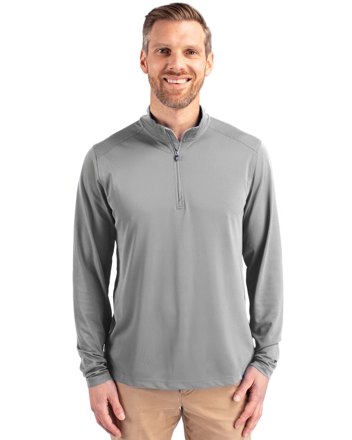 Cutter & Buck Virtue Recycled Featherlight Pique Mens Quarter Zip Pullover - MCK01187