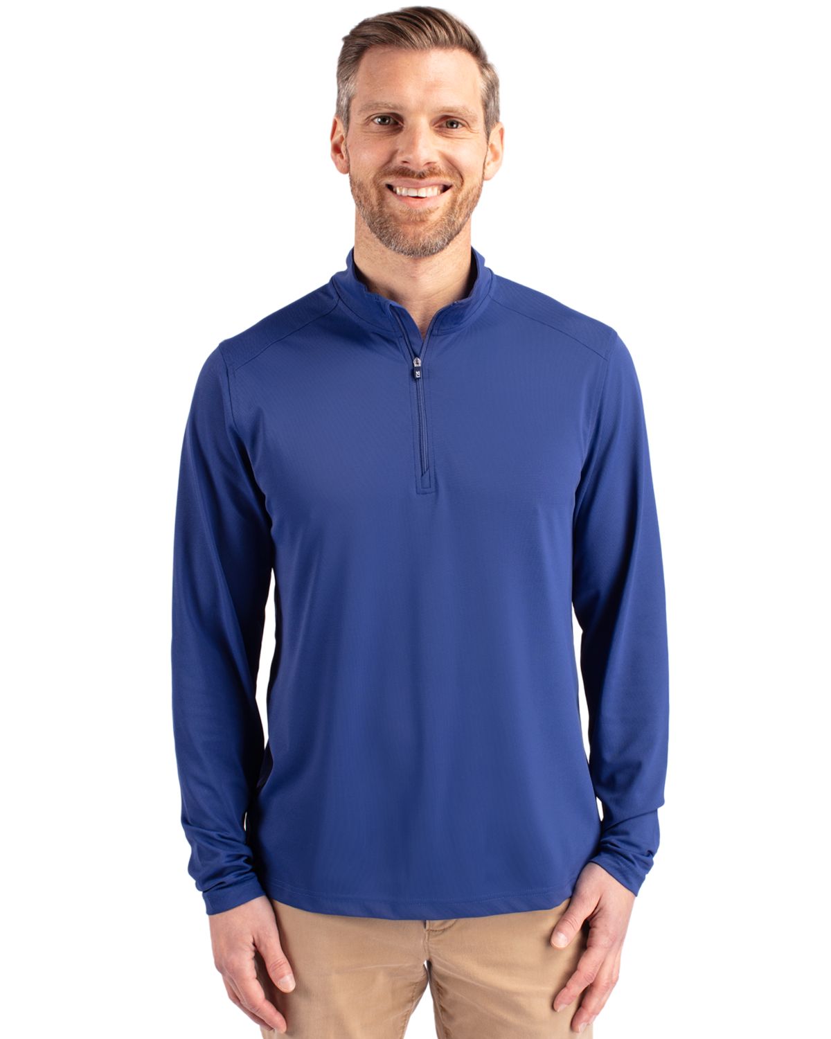 Cutter & Buck Virtue Recycled Featherlight Pique Mens Quarter Zip Pullover - MCK01187