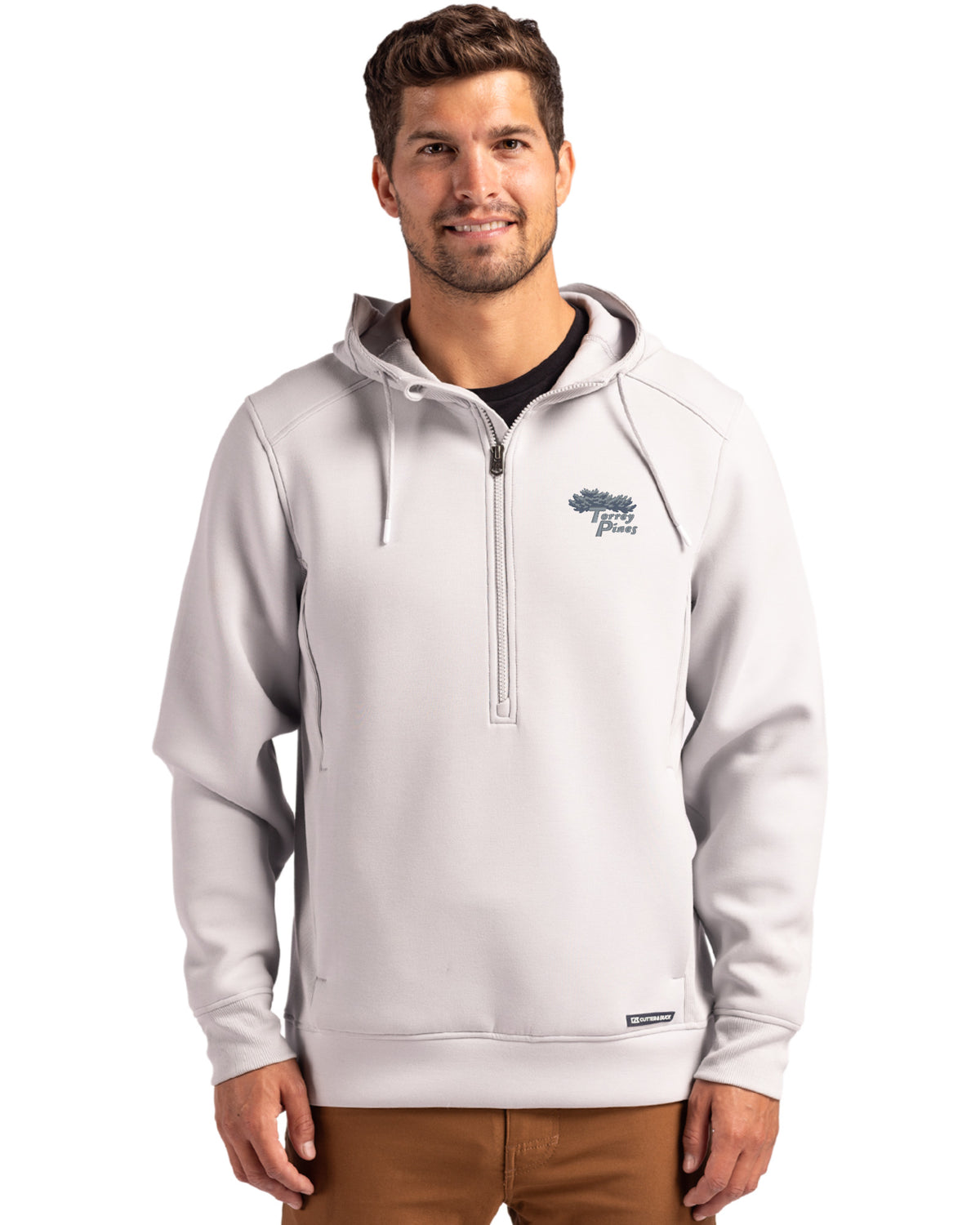 Torrey Pines Cutter & Buck Roam Recycled Buttery-Soft Knit Mens Half Zip Hooded Pullover - MCK01279-35492