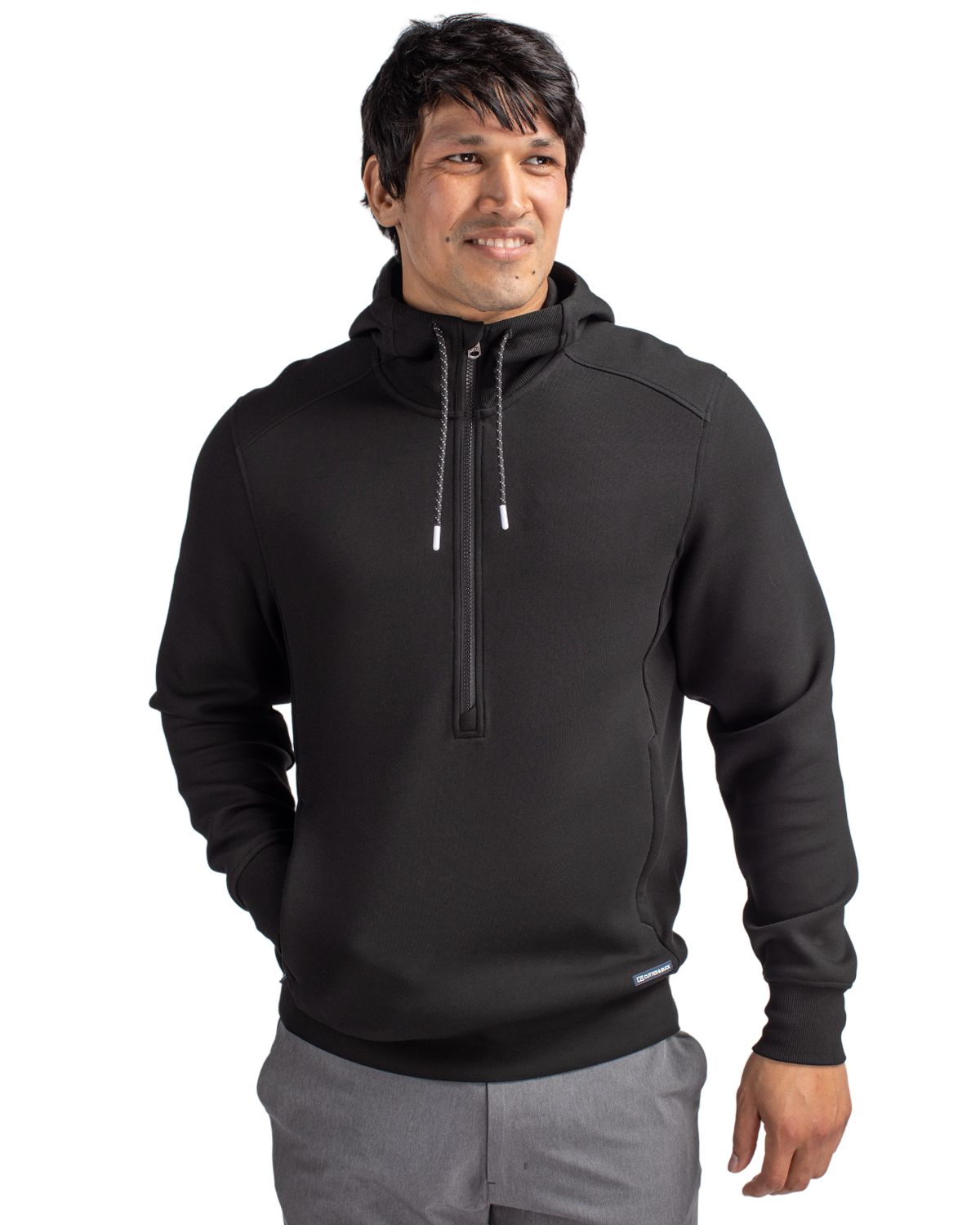 Cutter & Buck Roam Recycled Buttery-Soft Knit Mens Half Zip Hooded Pullover - MCK01279