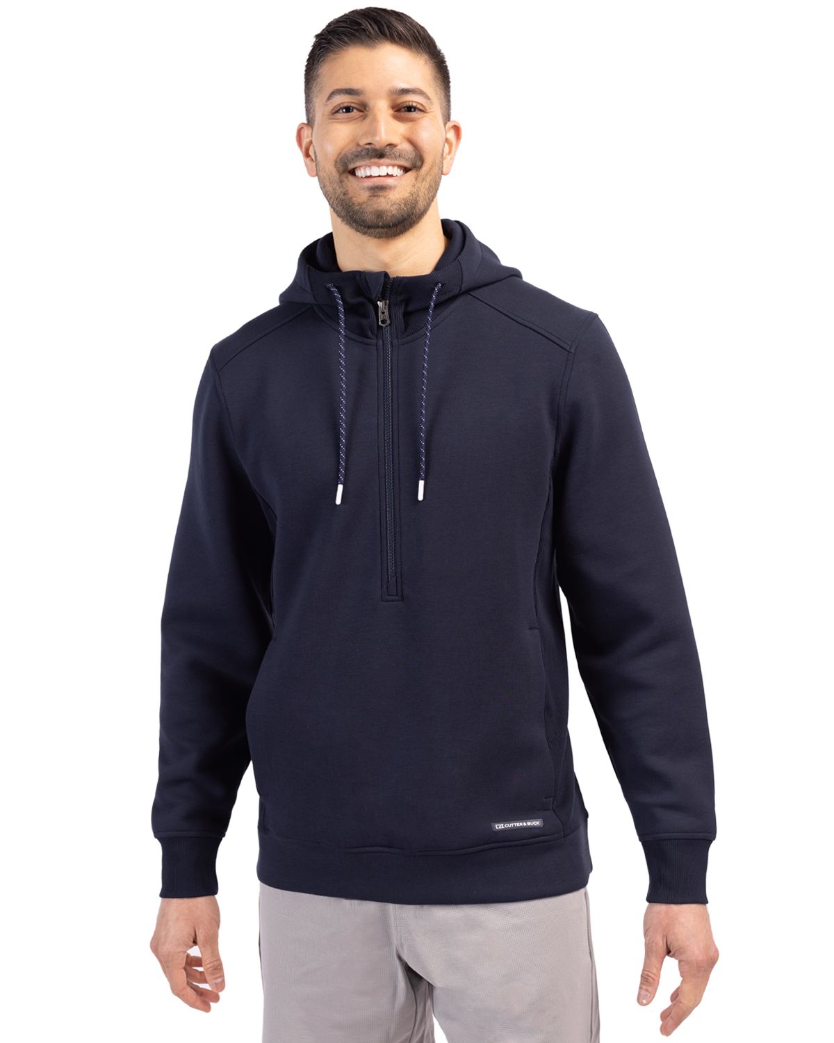Cutter & Buck Roam Recycled Buttery-Soft Knit Mens Half Zip Hooded Pullover - MCK01279