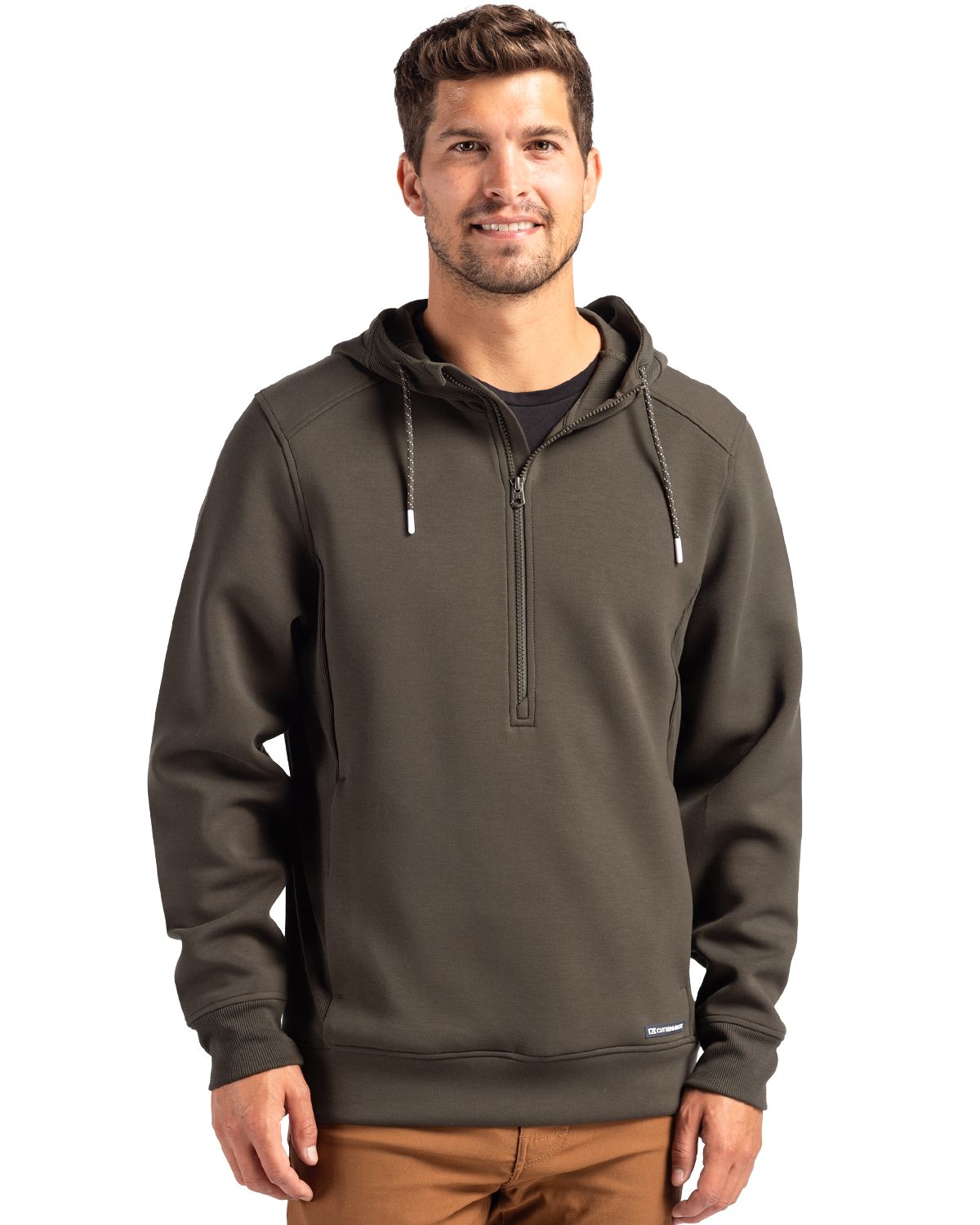 Cutter & Buck Roam Recycled Buttery-Soft Knit Mens Half Zip Hooded Pullover - MCK01279