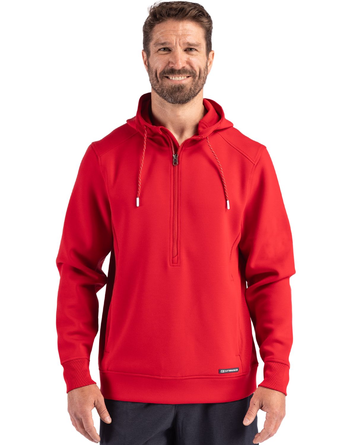 Cutter & Buck Roam Recycled Buttery-Soft Knit Mens Half Zip Hooded Pullover - MCK01279