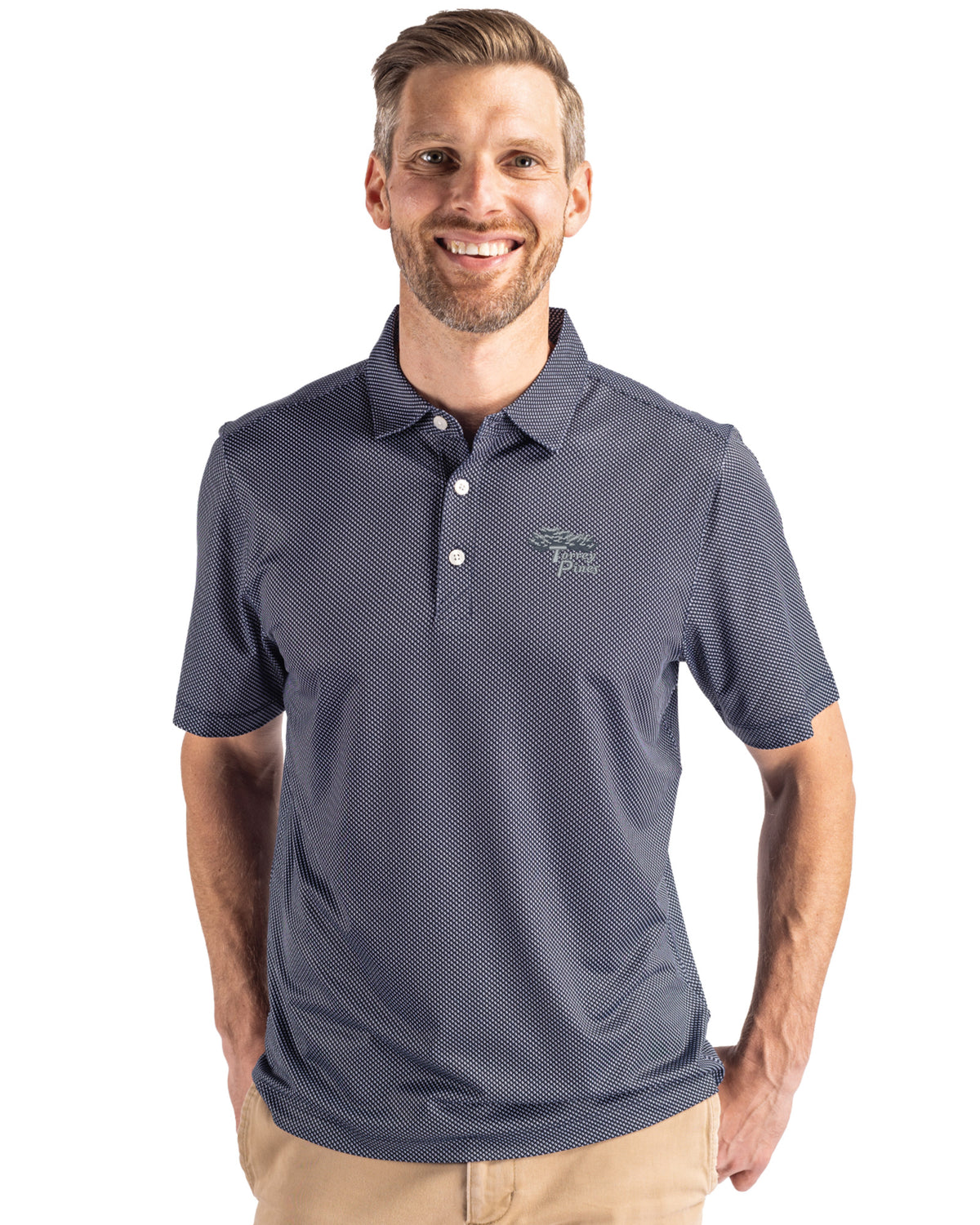 Torrey Pines Cutter & Buck Pike Recycled Symmetry Print Mens Polo - MCK01284-35492