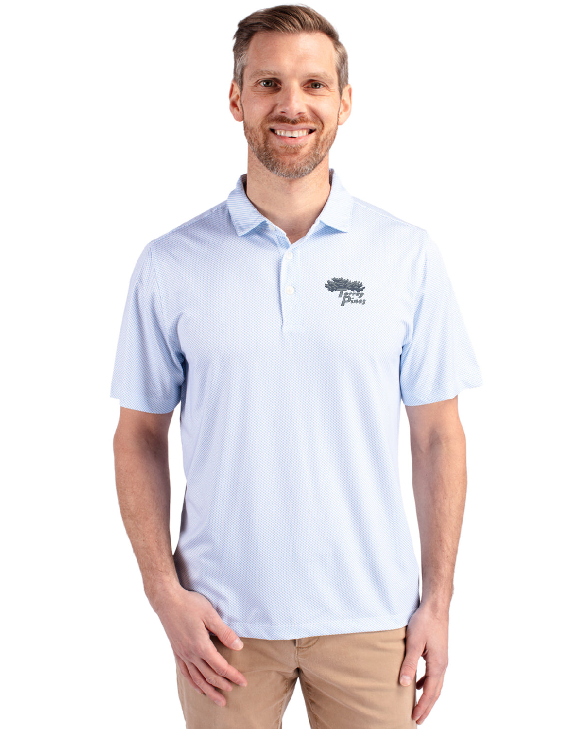 Torrey Pines Cutter & Buck Pike Recycled Symmetry Print Mens Polo - MCK01284-35492