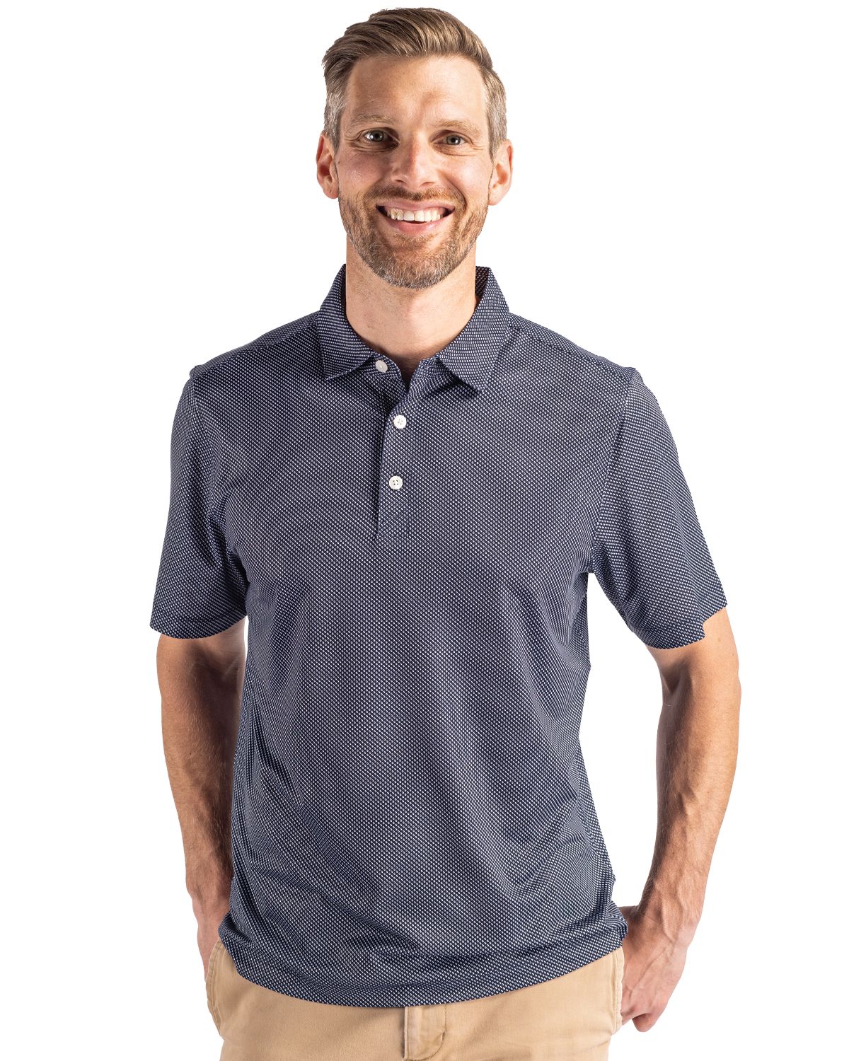 Cutter & Buck Pike Recycled Symmetry Print Mens Polo - MCK01284