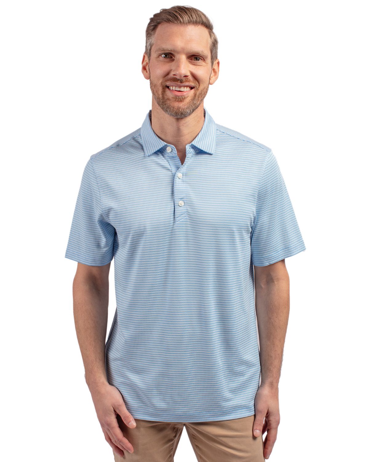 Cutter & Buck Forge Recycled Double Stripe Four-Way Stretch Mens Big & Tall Polo - BCK01302