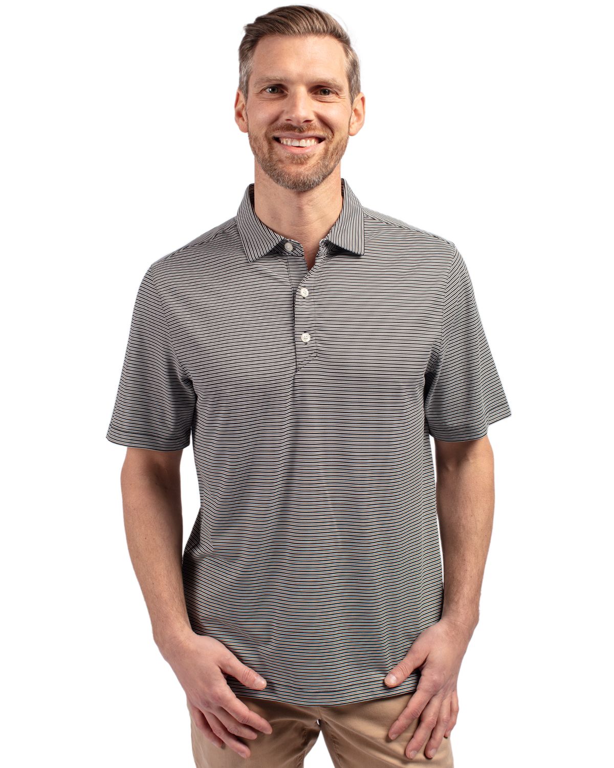 Cutter & Buck Forge Recycled Double Stripe Four-Way Stretch Mens Big & Tall Polo - BCK01302