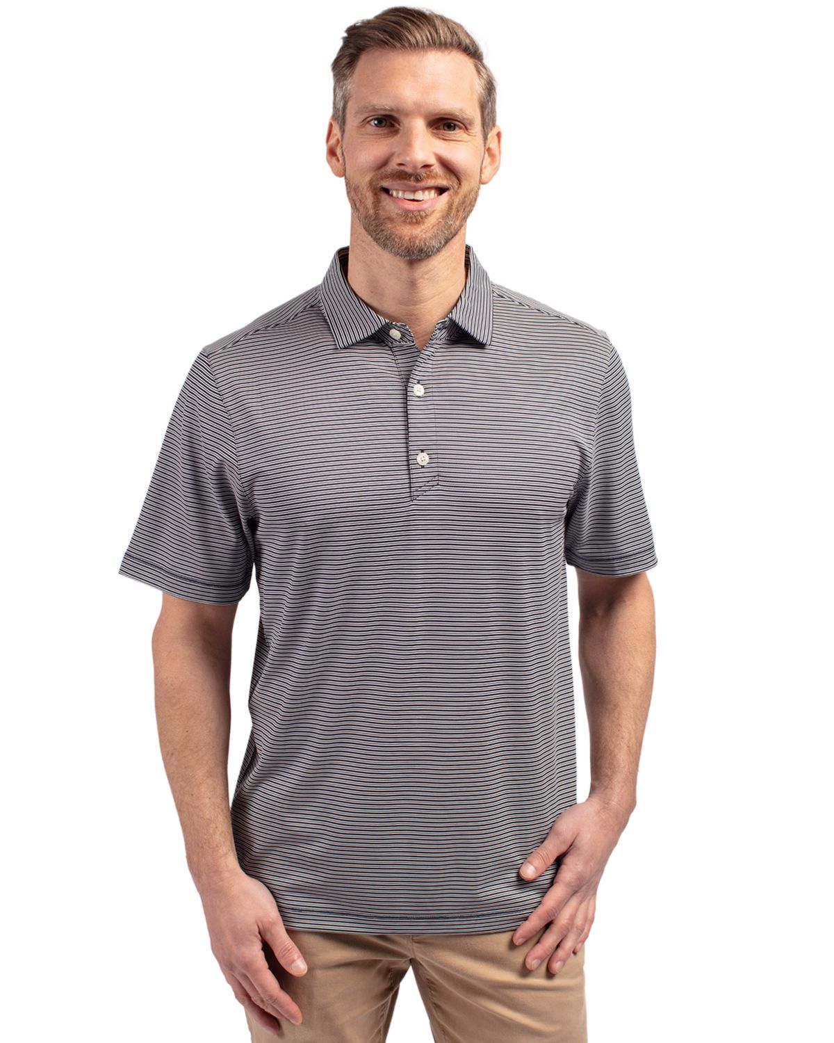 Cutter & Buck Forge Recycled Double Stripe Four-Way Stretch Mens Big & Tall Polo - BCK01302