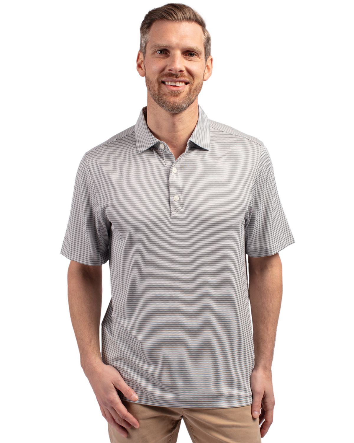 Cutter & Buck Forge Recycled Double Stripe Four-Way Stretch Mens Big & Tall Polo - BCK01302