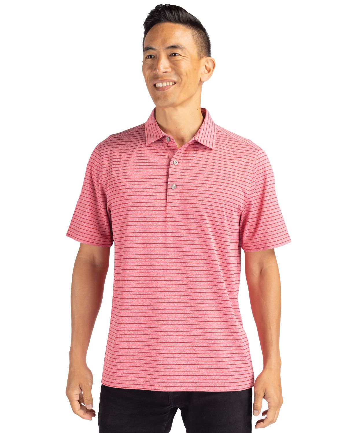 Cutter & Buck Forge Recycled Heather Stripe Four-Way Stretch Mens Big & Tall Polo - BCK01303