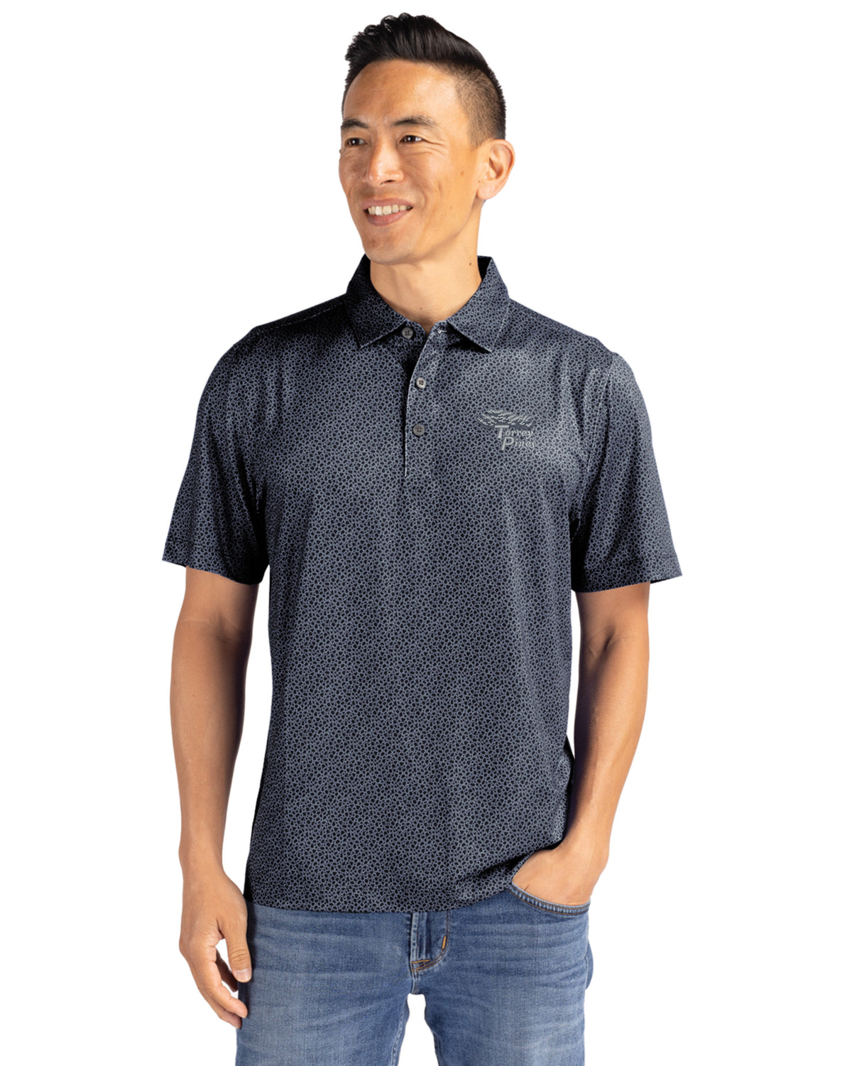 Torrey Pines Cutter & Buck Pike Recycled Pebble Print Mens Polo - MCK01304-35492