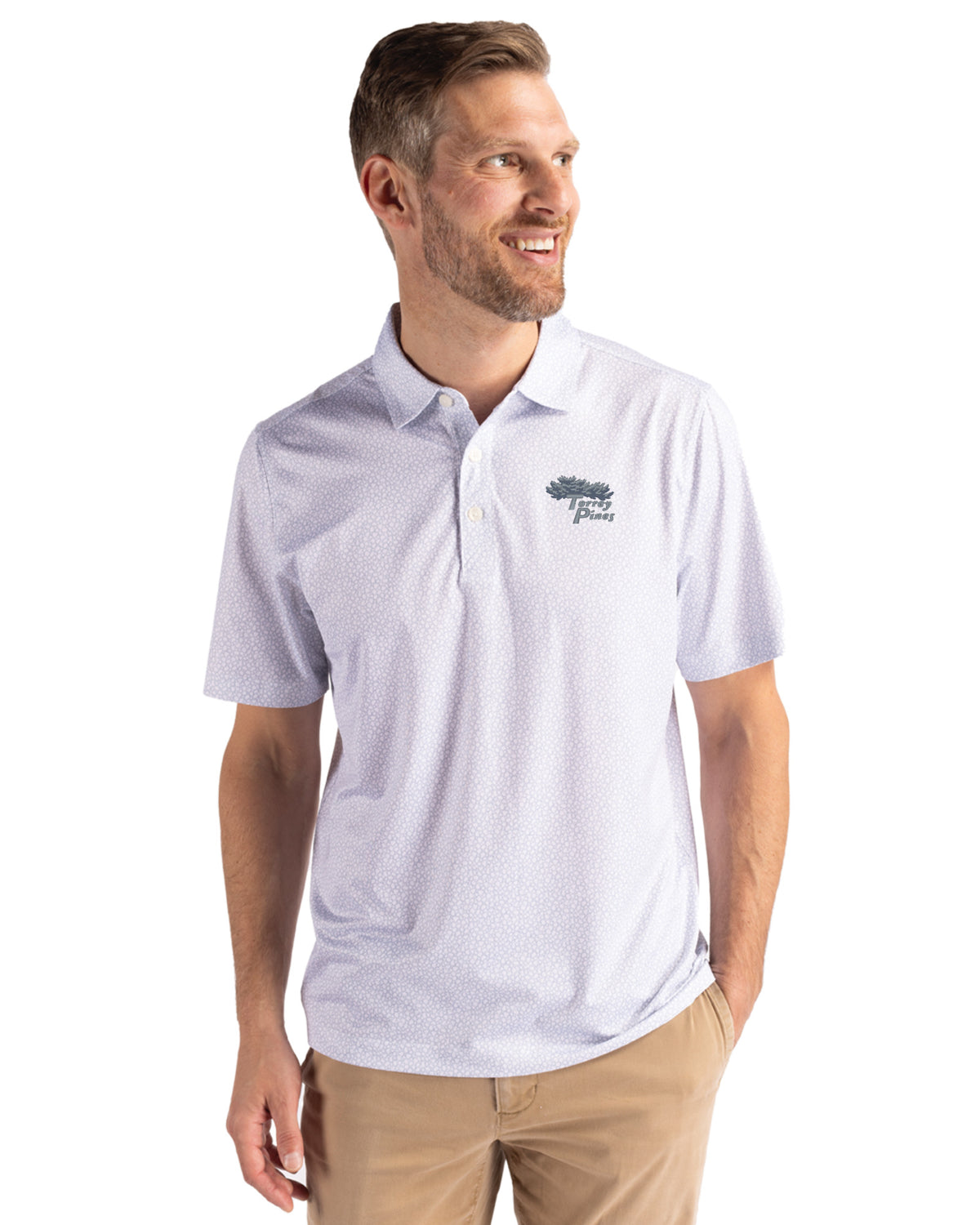 Torrey Pines Cutter & Buck Pike Recycled Pebble Print Mens Polo - MCK01304-35492