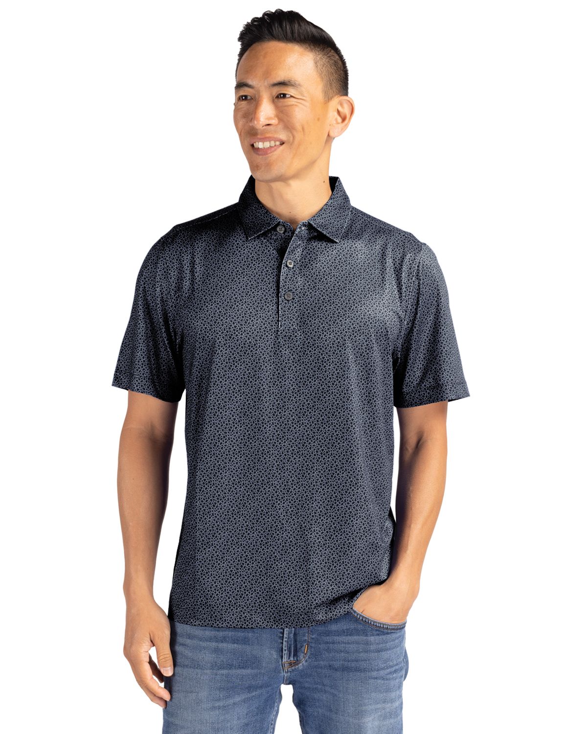 Cutter & Buck Pike Recycled Pebble Print Mens Polo - MCK01304
