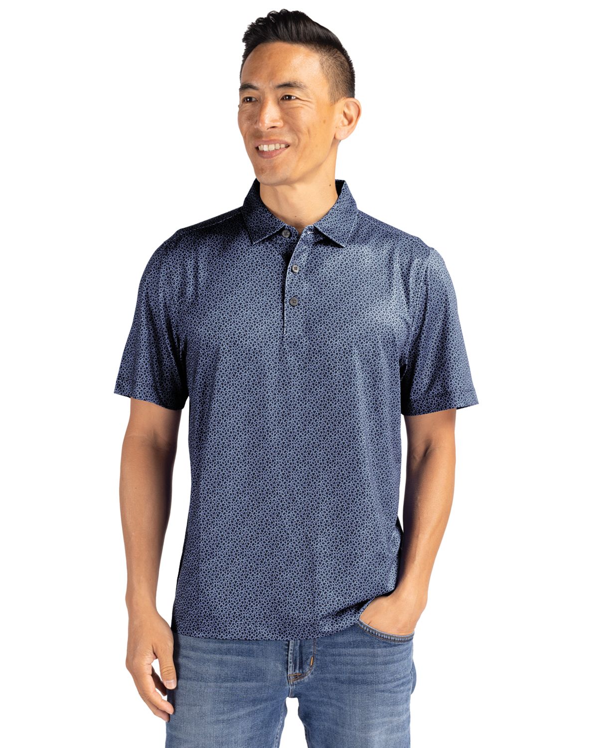 Cutter & Buck Pike Recycled Pebble Print Mens Polo - MCK01304