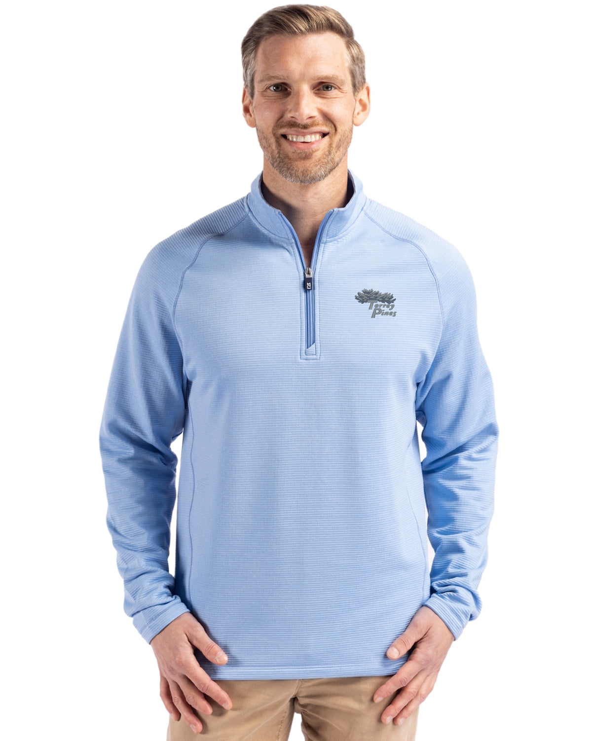 Torrey Pines Cutter & Buck Peshastin Recycled Grid Fleece Mens Half Zip Pullover - MCK01325-35492