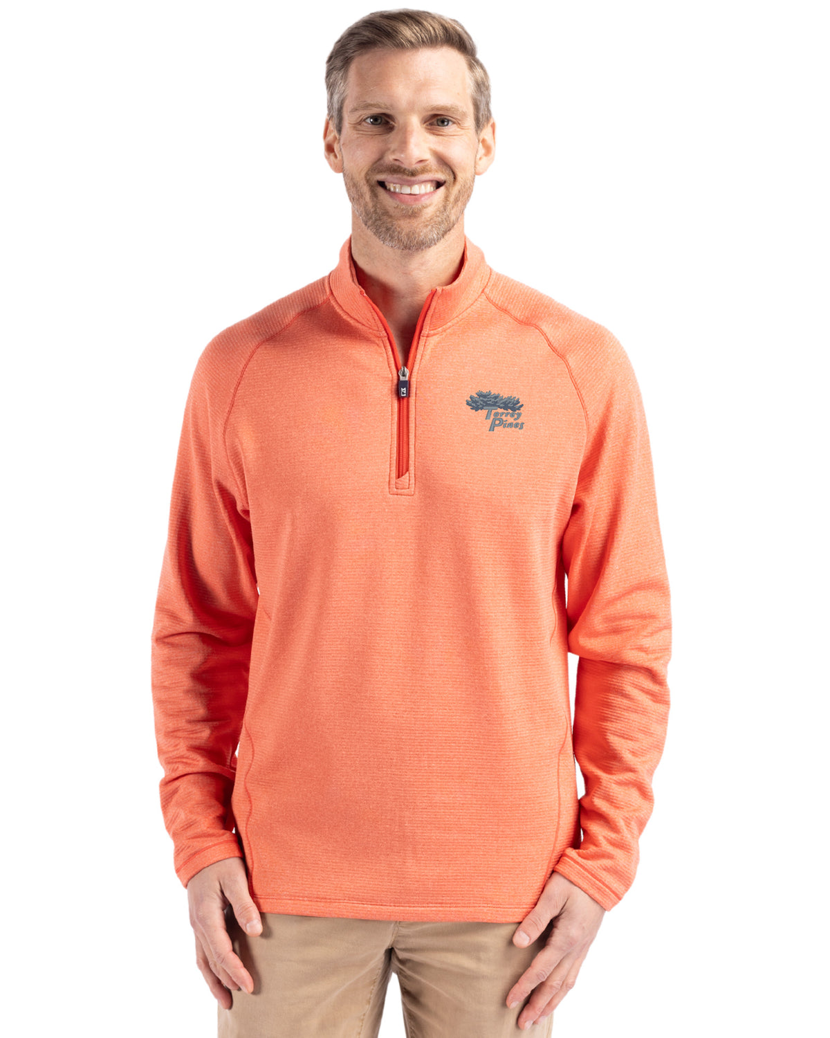Torrey Pines Cutter & Buck Peshastin Recycled Grid Fleece Mens Half Zip Pullover - MCK01325-35492