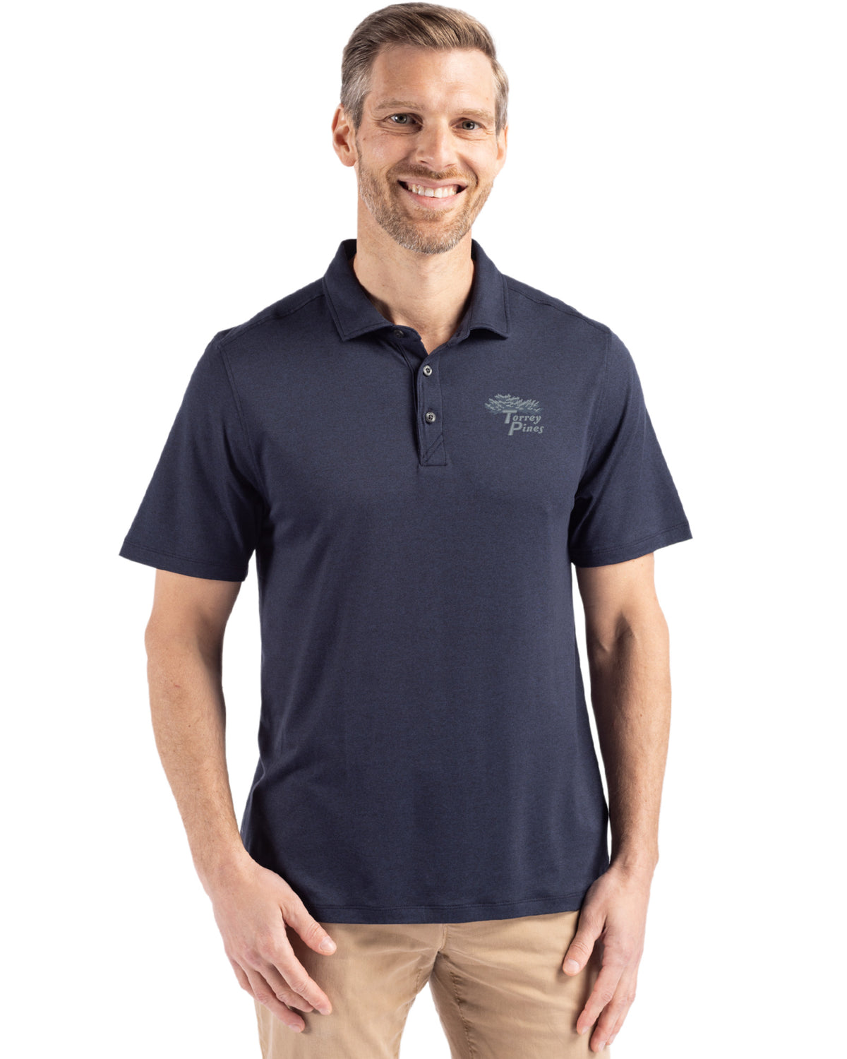 Torrey Pines Cutter & Buck Coastline Recycled Double Peached Mens Polo - MCK01327-35492