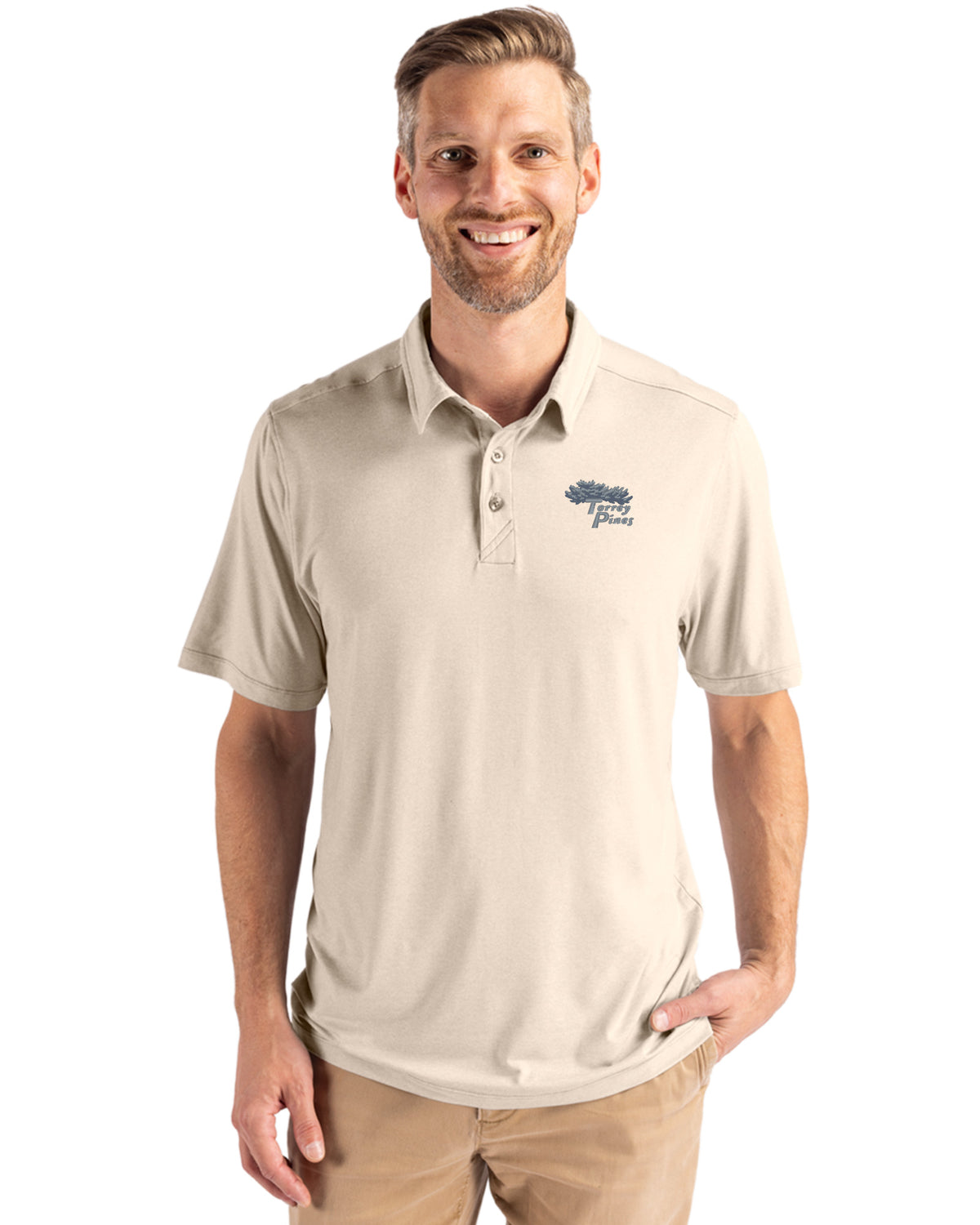 Torrey Pines Cutter & Buck Coastline Recycled Double Peached Mens Polo - MCK01327-35492