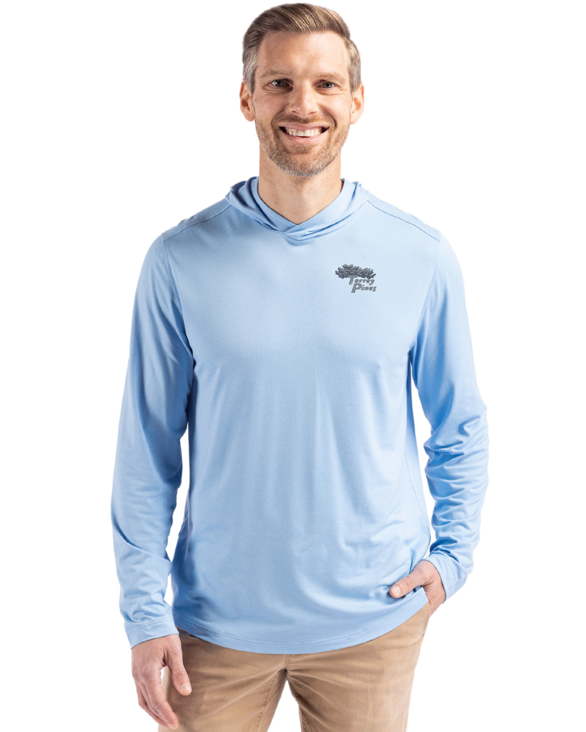 Torrey Pines Cutter & Buck Coastline Recycled Double Peached Mens Hooded Pullover - MCK01330-35492