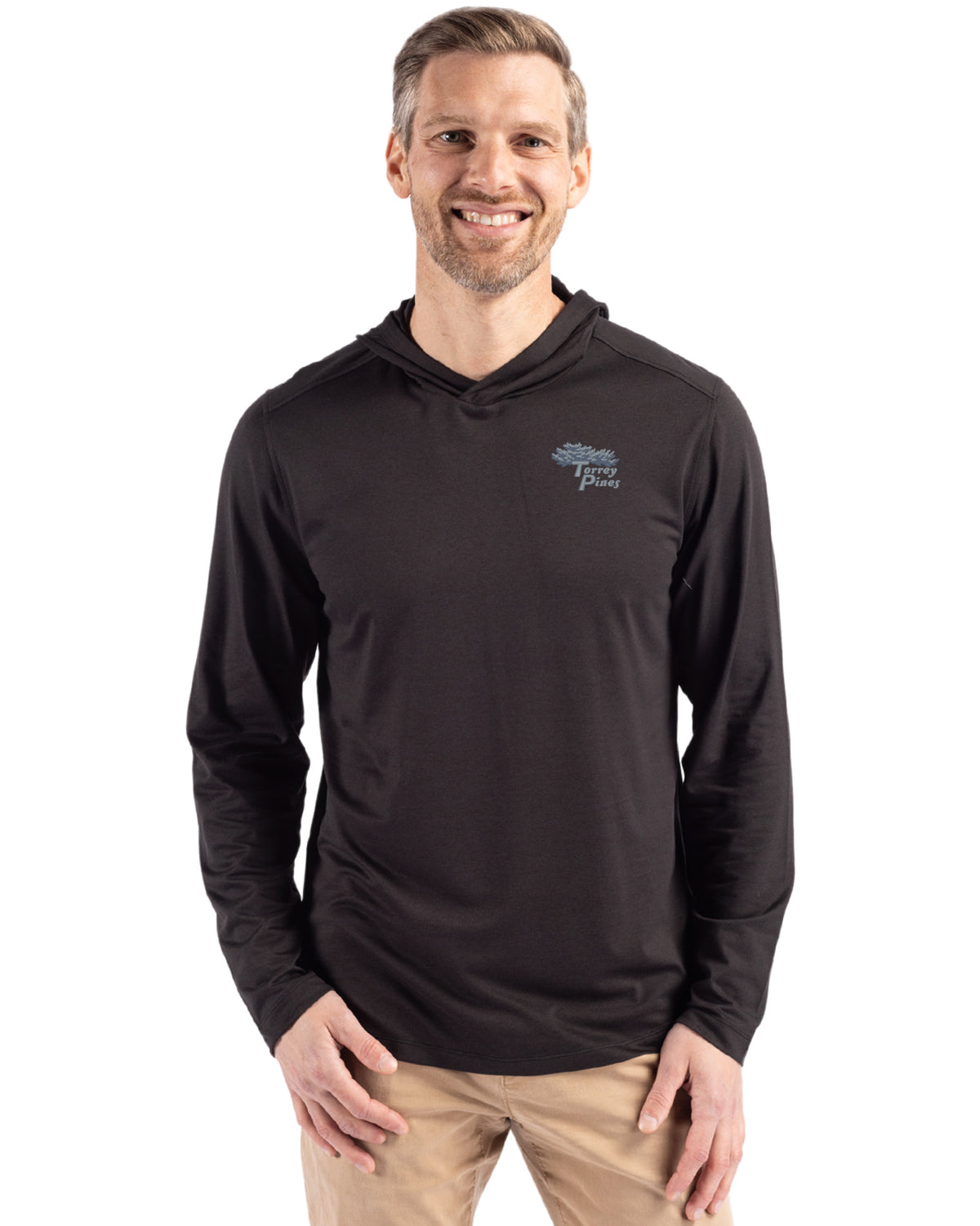 Torrey Pines Cutter & Buck Coastline Recycled Double Peached Mens Hooded Pullover - MCK01330-35492