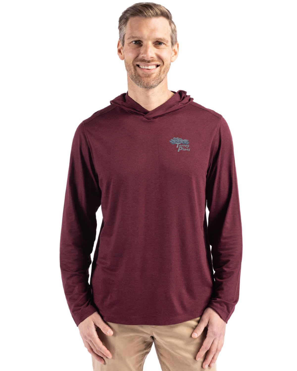 Torrey Pines Cutter & Buck Coastline Recycled Double Peached Mens Hooded Pullover - MCK01330-35492