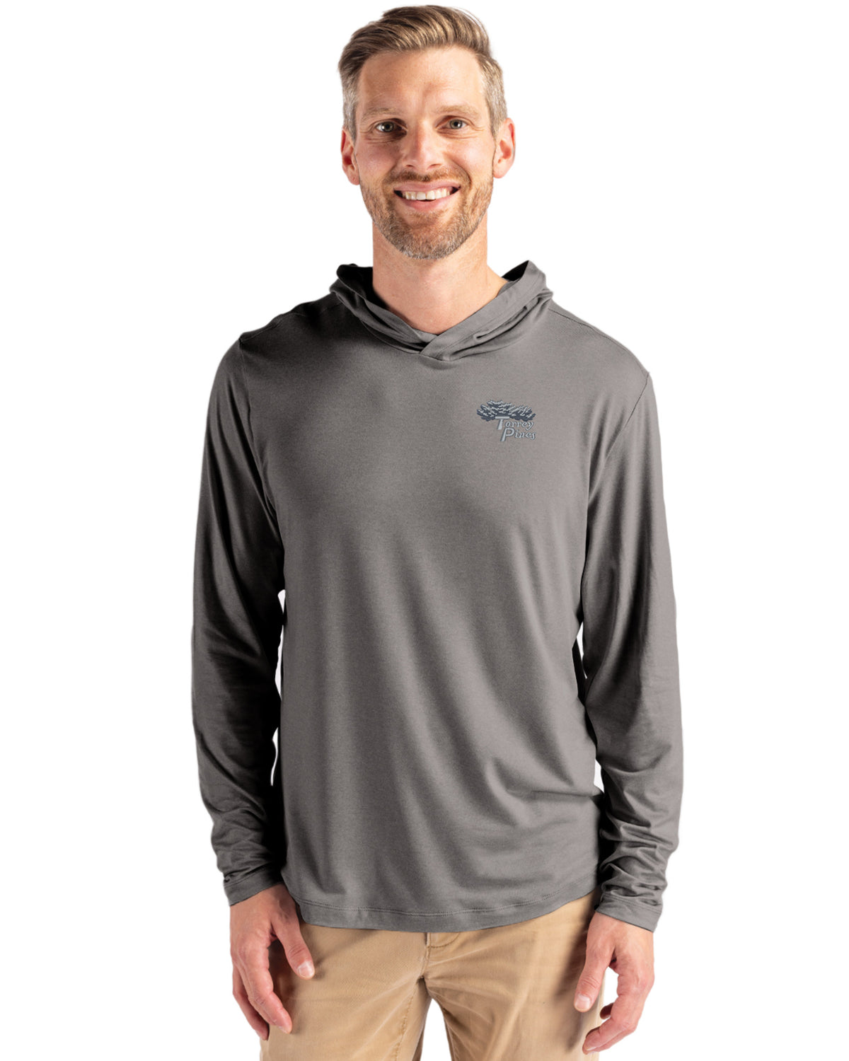 Torrey Pines Cutter & Buck Coastline Recycled Double Peached Mens Hooded Pullover - MCK01330-35492