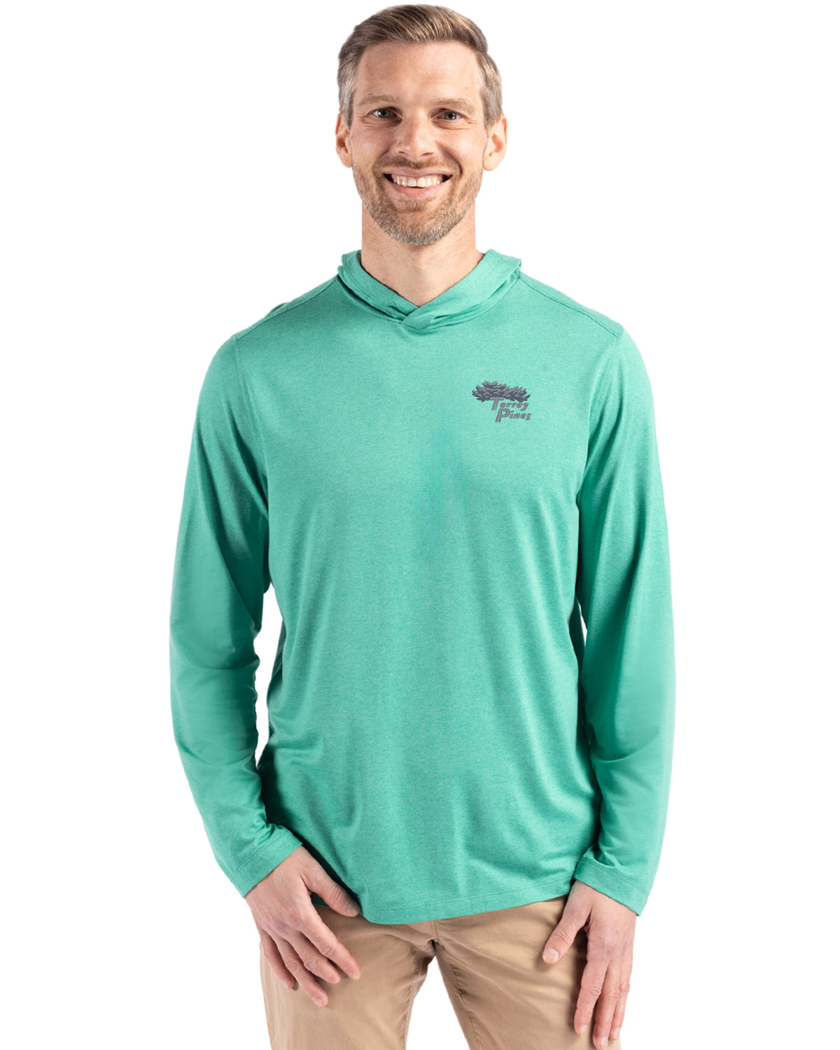 Torrey Pines Cutter & Buck Coastline Recycled Double Peached Mens Hooded Pullover - MCK01330-35492