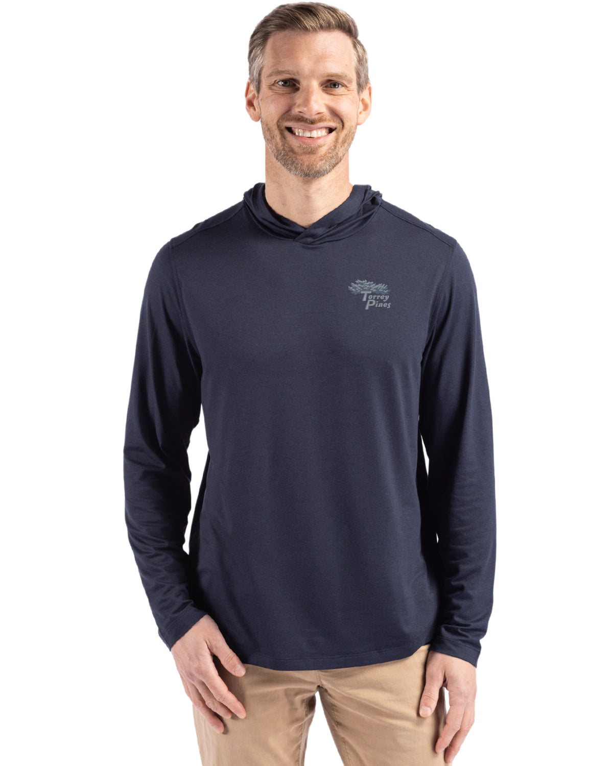 Torrey Pines Cutter & Buck Coastline Recycled Double Peached Mens Hooded Pullover - MCK01330-35492