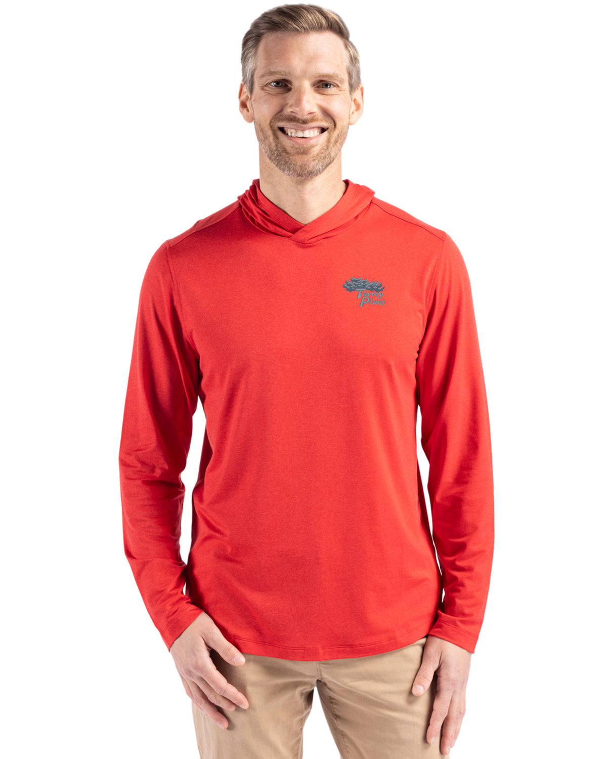 Torrey Pines Cutter & Buck Coastline Recycled Double Peached Mens Hooded Pullover - MCK01330-35492