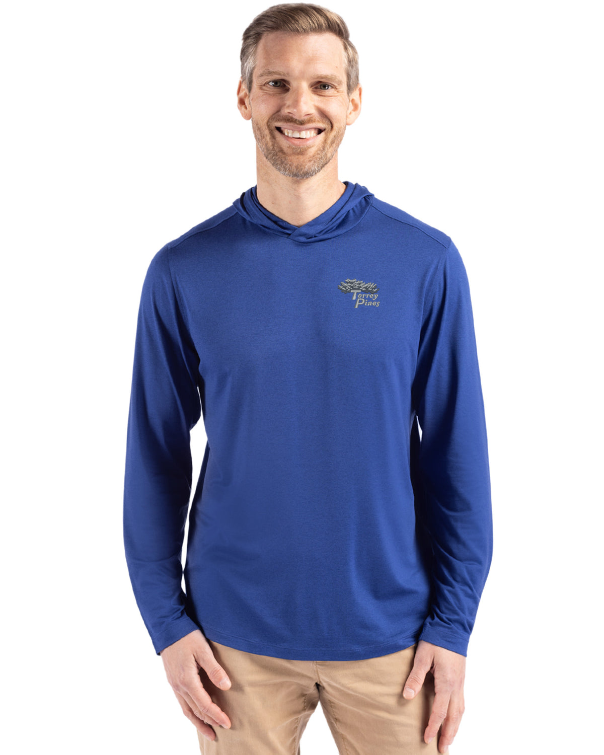 Torrey Pines Cutter & Buck Coastline Recycled Double Peached Mens Hooded Pullover - MCK01330-35492