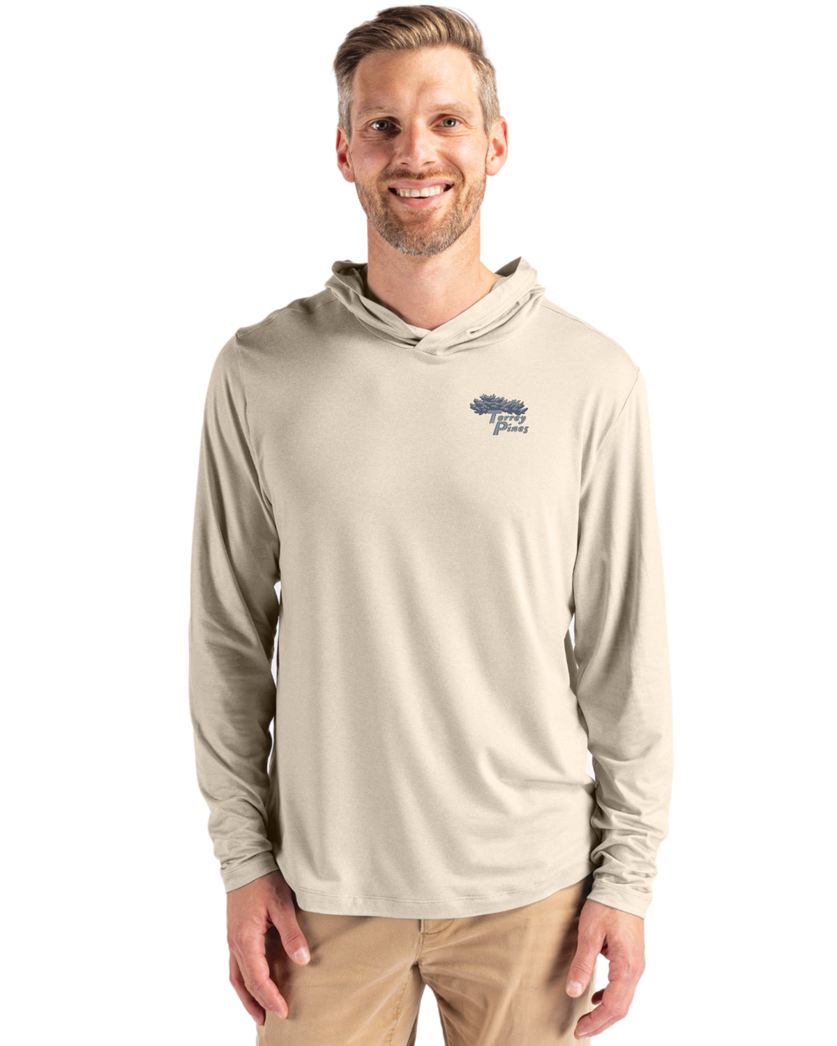 Torrey Pines Cutter & Buck Coastline Recycled Double Peached Mens Hooded Pullover - MCK01330-35492