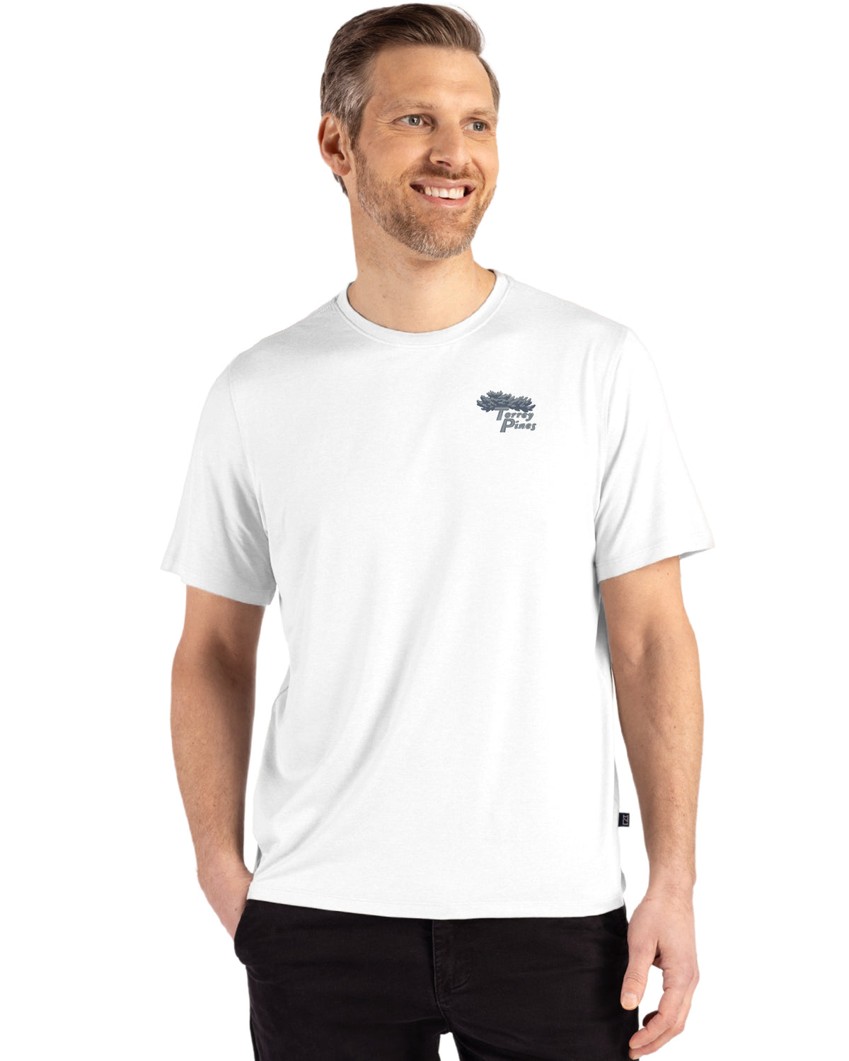 Torrey Pines Cutter & Buck Coastline Recycled Double Peached Mens Short Sleeve Tee - MCK01333-35492