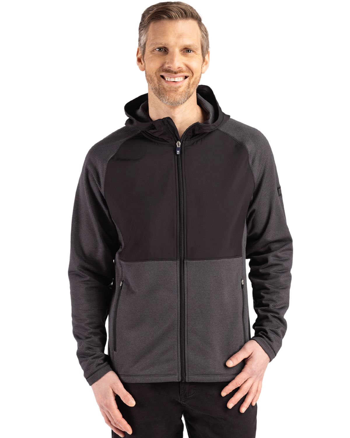 Cutter & Buck Peshastin RecycledGridFleeceMensHybrid Full Zip Jacket - MCK01334