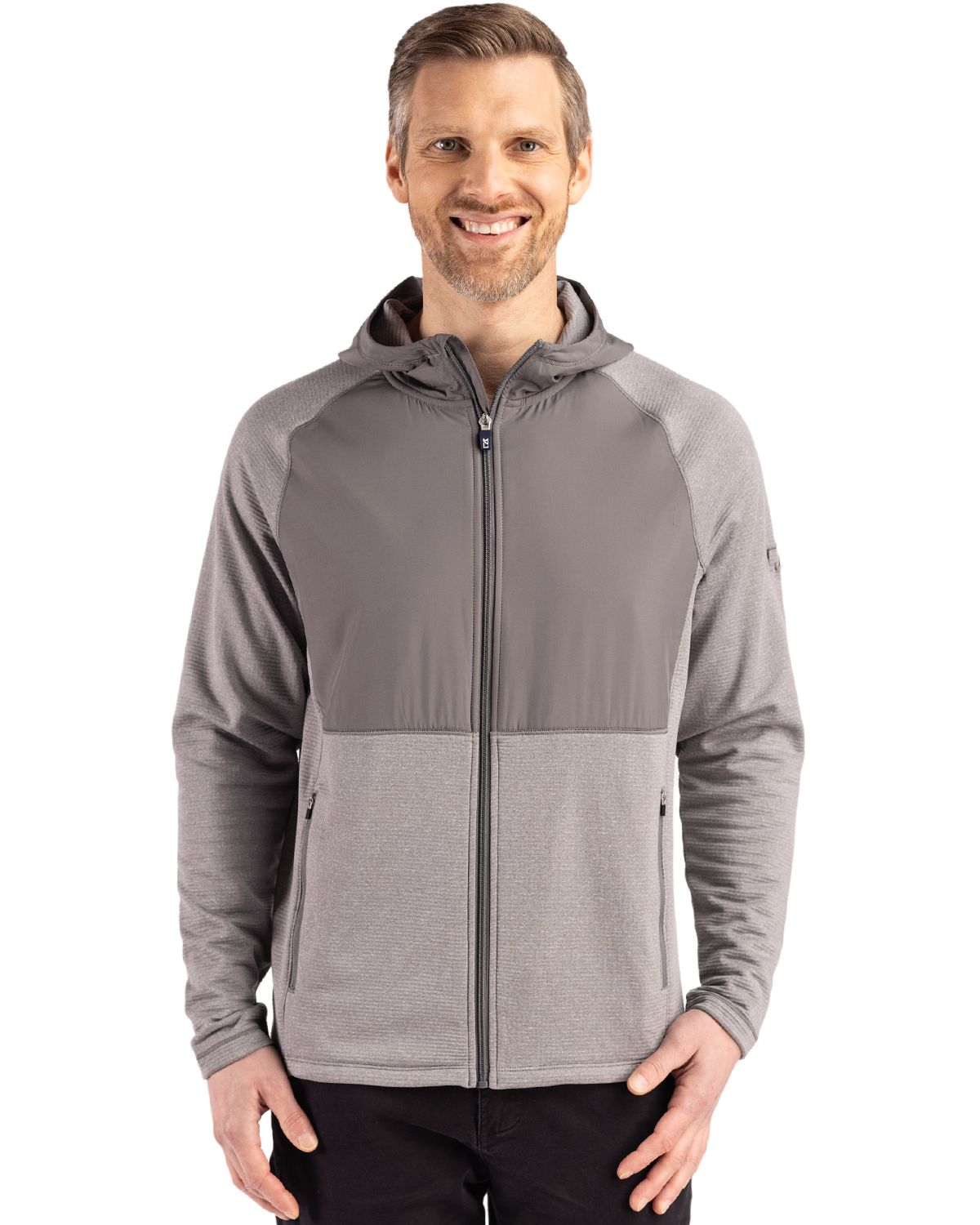 Cutter & Buck Peshastin RecycledGridFleeceMensHybrid Full Zip Jacket - MCK01334