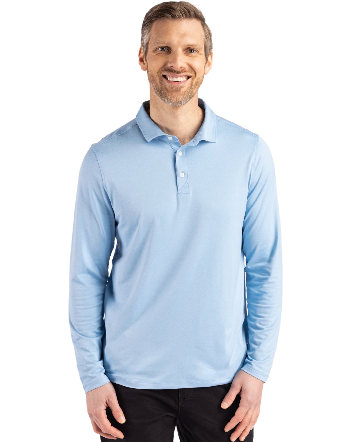Cutter & Buck Coastline Recycled Double Peached Mens Long Sleeve Polo - MCK01335