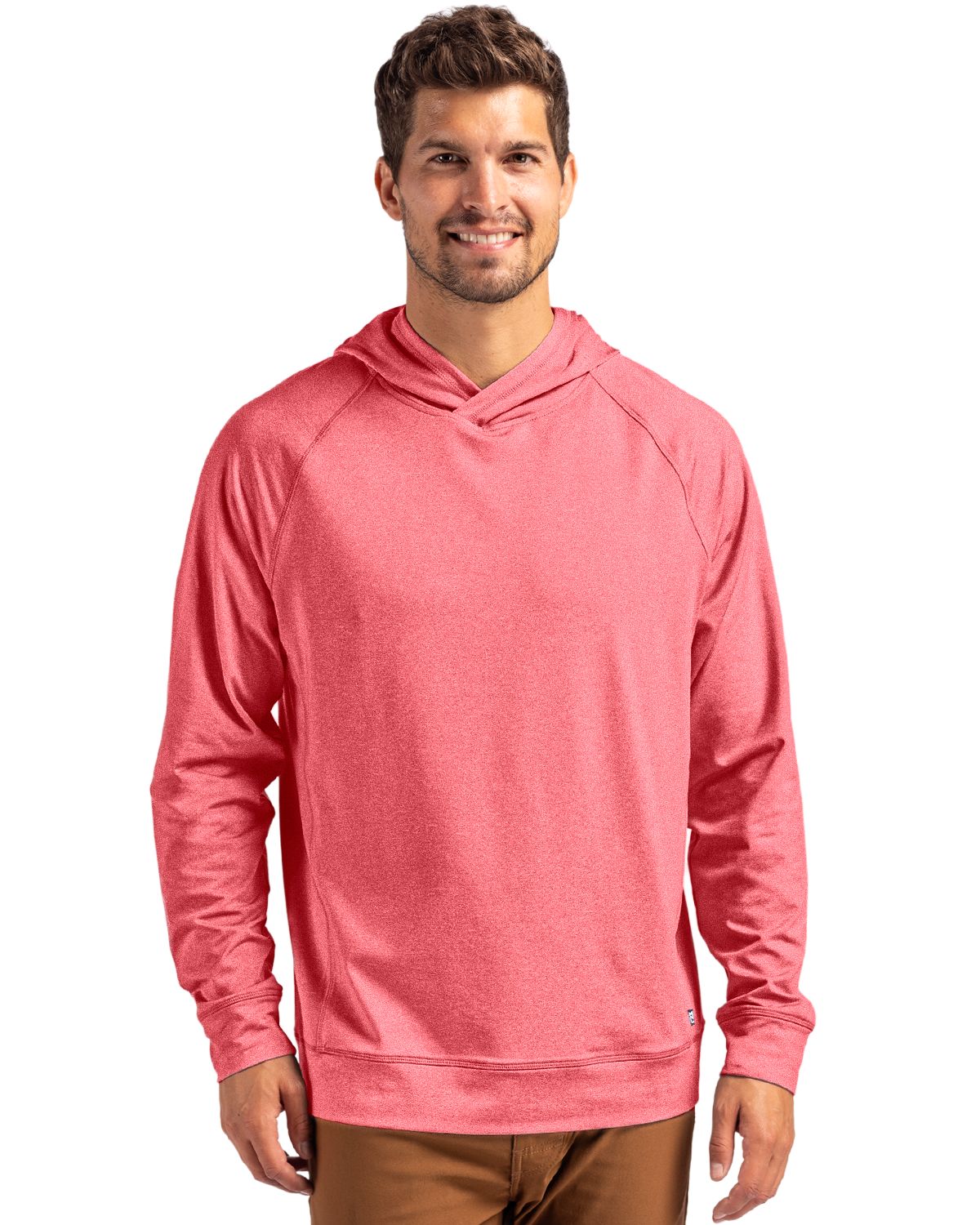 Cutter & Buck Adapt Recycled Soft Knit Stretch Mens Heathered Hooded Pullover - MCK01341
