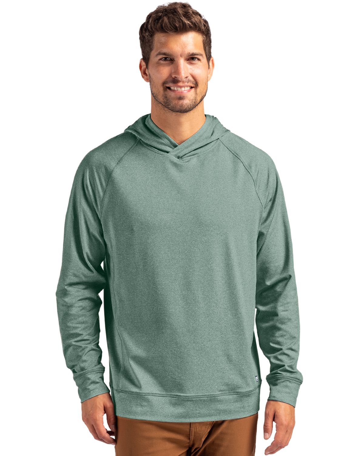 Cutter & Buck Adapt Recycled Soft Knit Stretch Mens Heathered Hooded Pullover - MCK01341