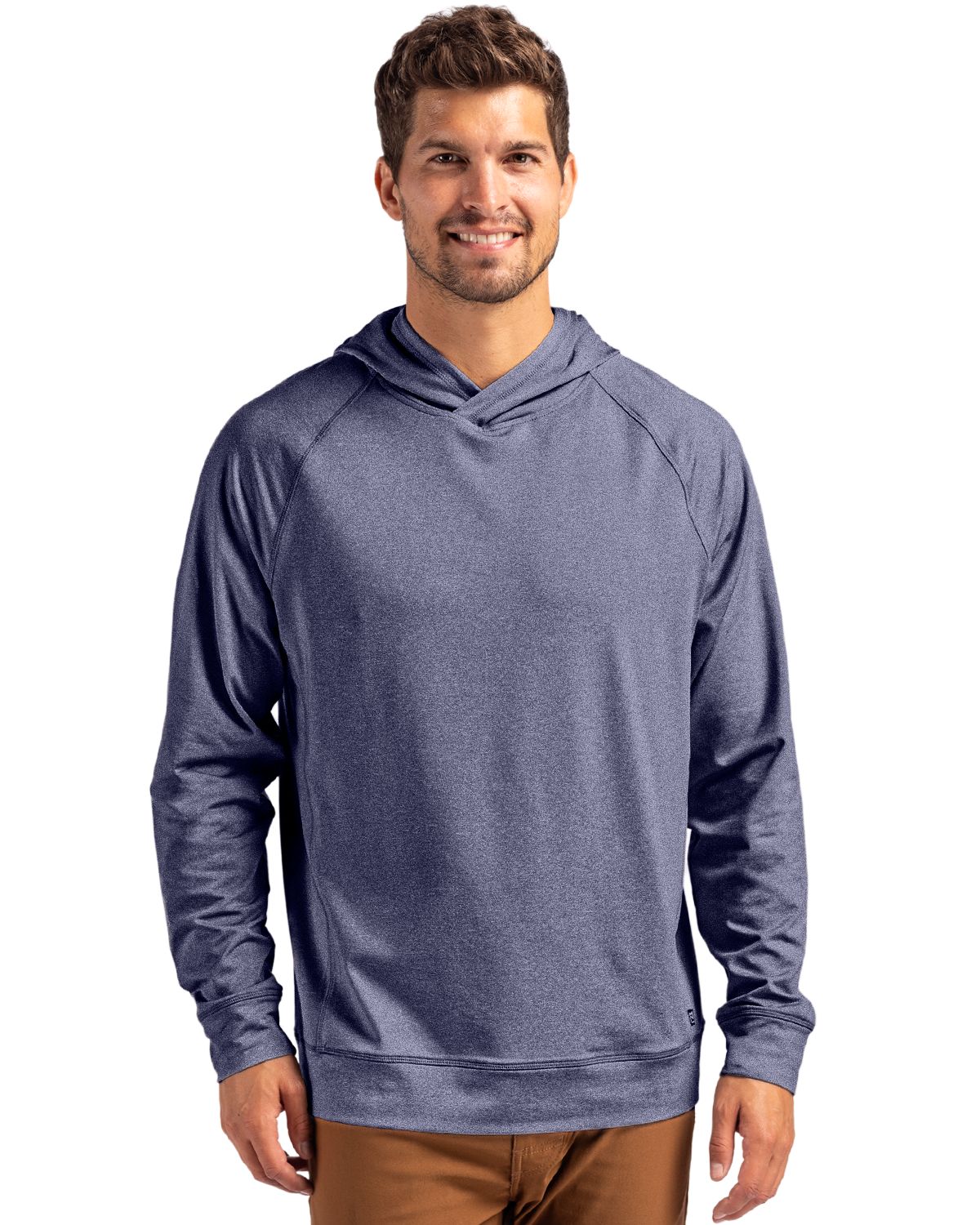 Cutter & Buck Adapt Recycled Soft Knit Stretch Mens Heathered Hooded Pullover - MCK01341