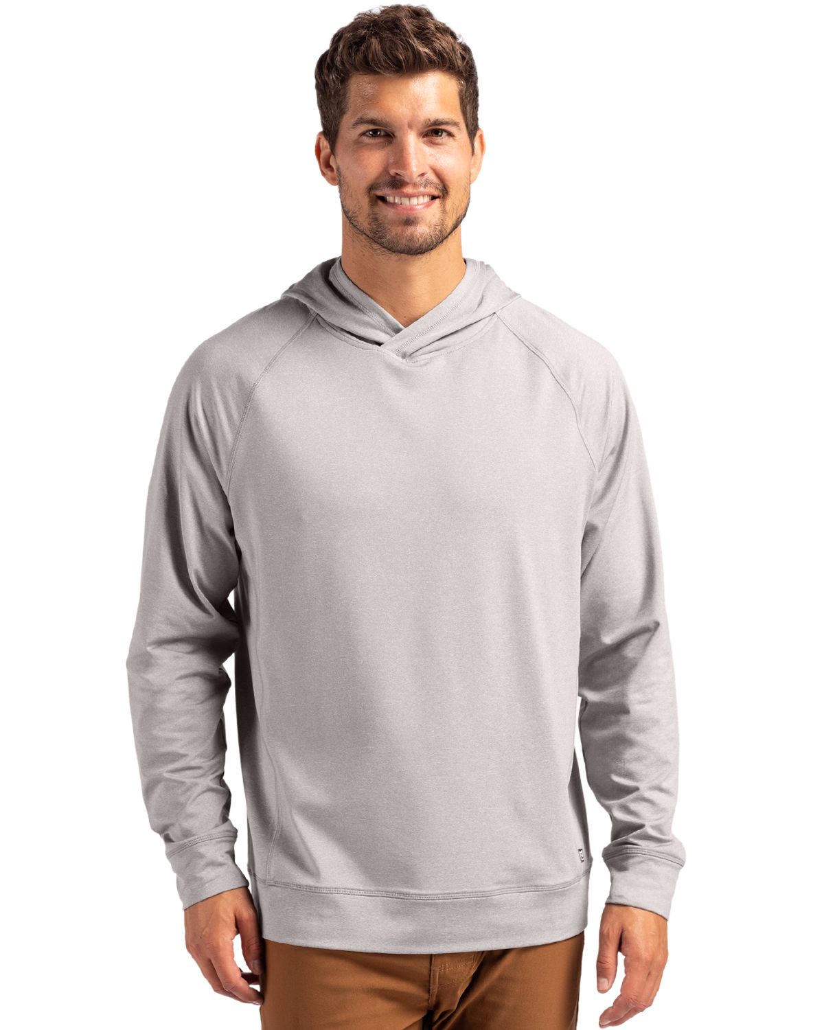 Cutter & Buck Adapt Recycled Soft Knit Stretch Mens Heathered Hooded Pullover - MCK01341