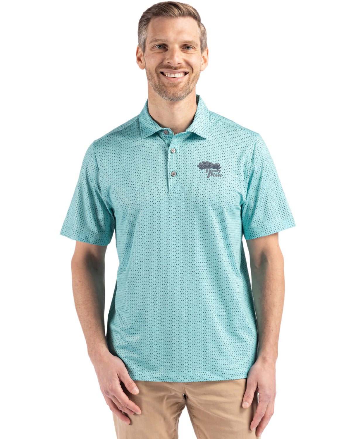 Torrey Pines Cutter & Buck Pike Recycled Shadow Check Print Mens Polo - MCK01342-35492