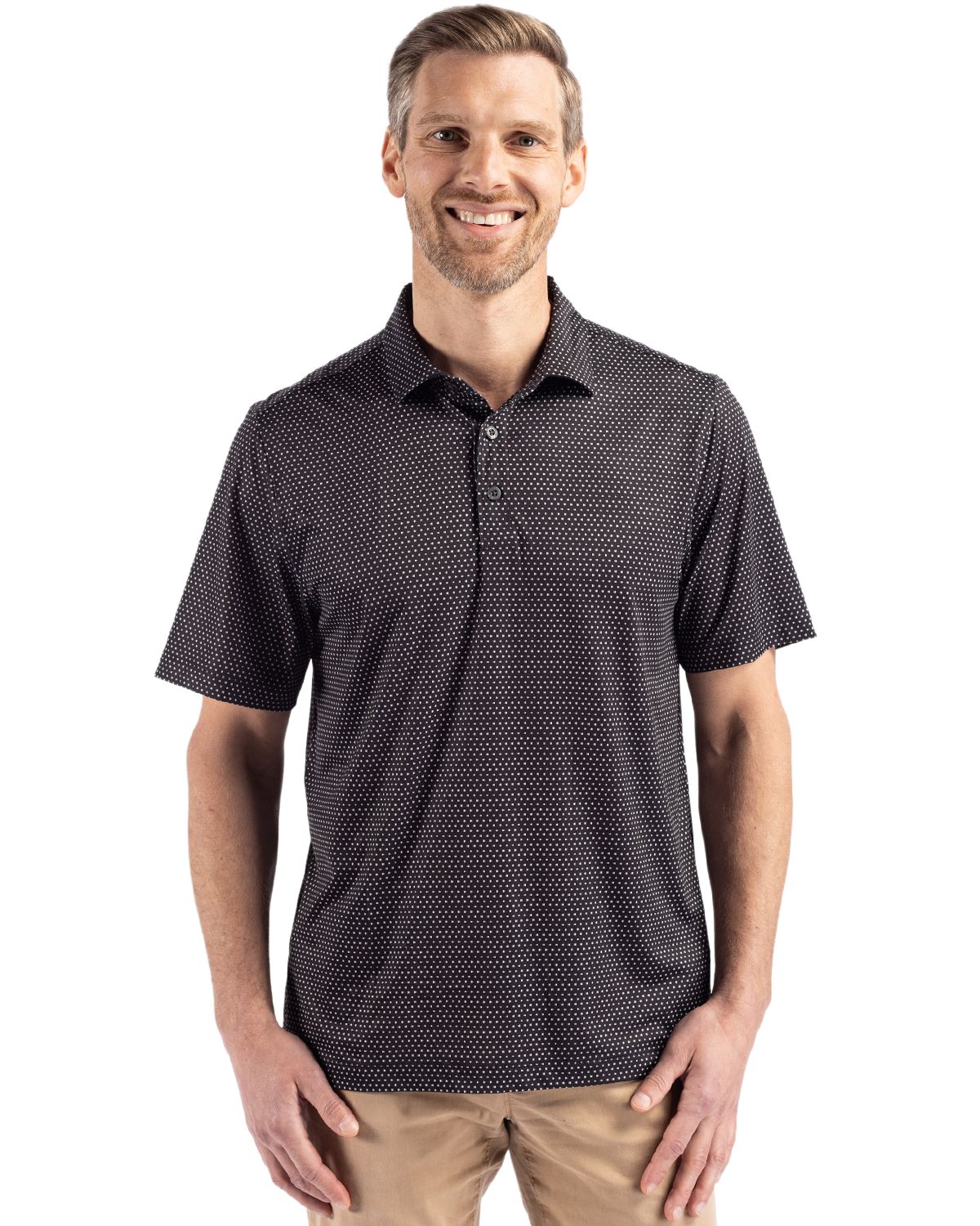 Cutter & Buck Pike Recycled Shadow Check Print Mens Big & Tall Polo - BCK01342